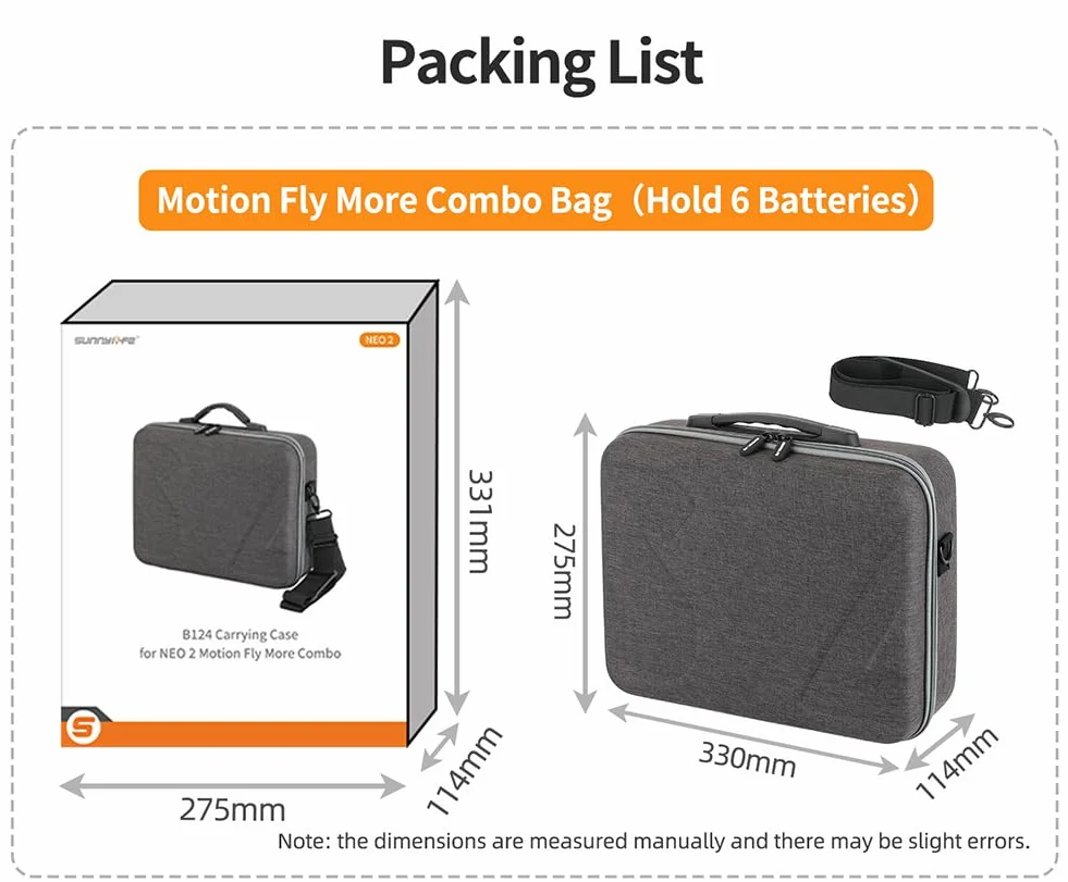 Futerał do DJI Neo 2 Motion Fly More Combo, torba podróżna 33 x 27.5 x 11.4 cm
