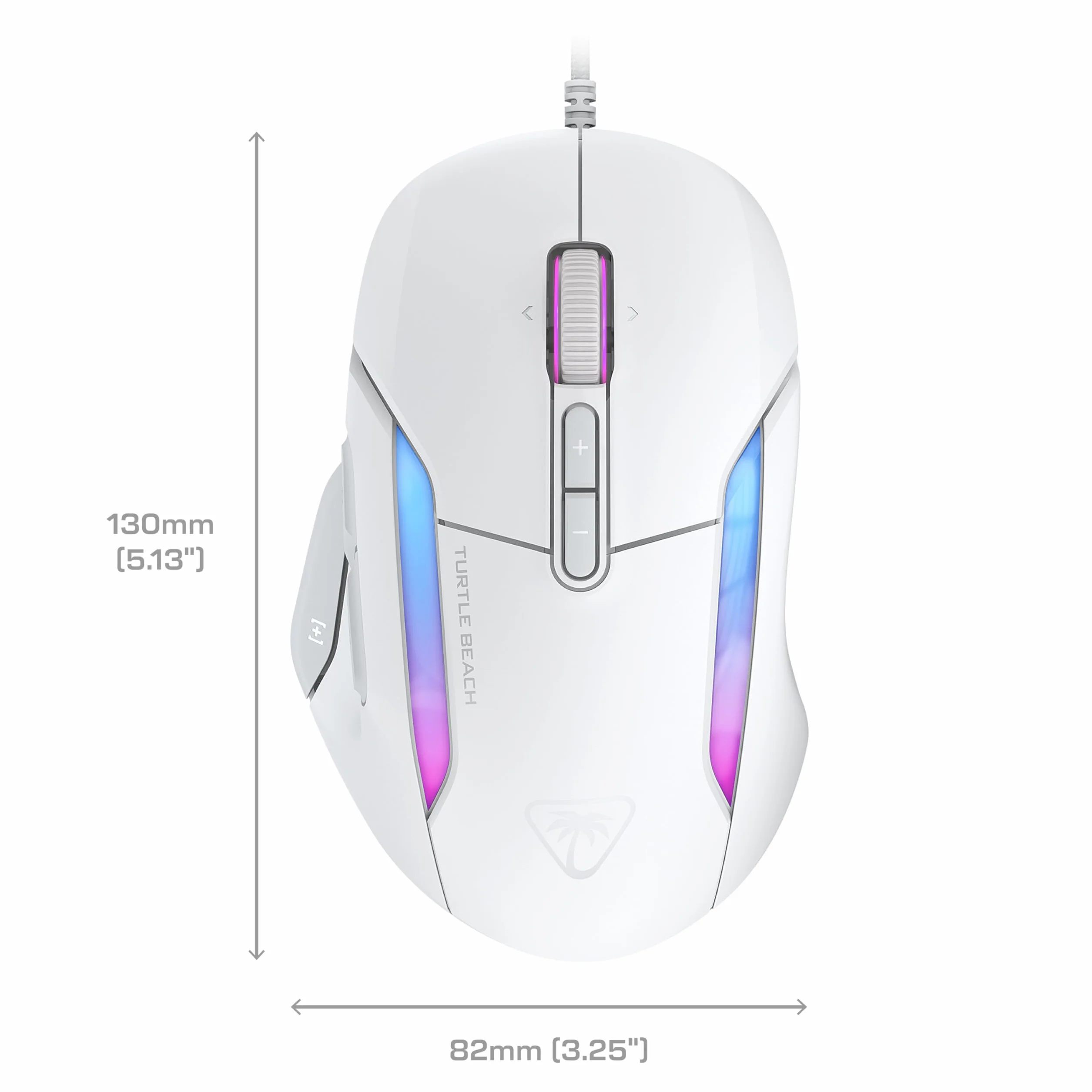 TURTLE BEACH Kone II Przewodowa ergonomiczna mysz do gier RGB, 26K DPI, przełączniki optyczne 100 mln kliknięć, 23 wejścia, kółko 4D, PTFE