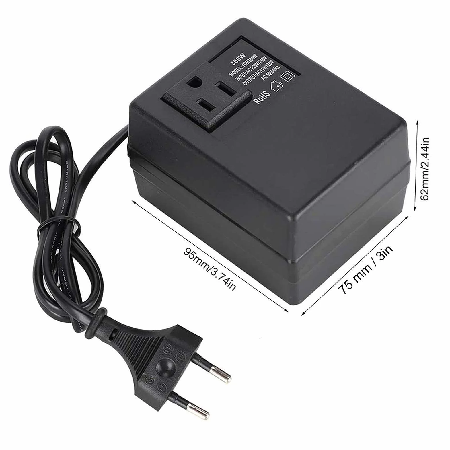 Transformator Mocy 300 W Przetwornica Napięcia AC 220 V do 110 V UE Adapter Wtyczki Kompaktowy Lekki Idealny Towarzysz W Podróży