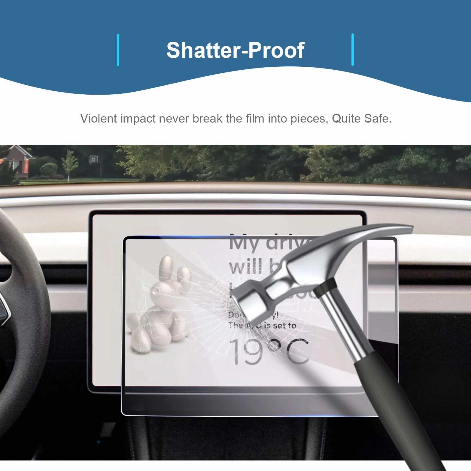 GAFAT Tesla Model Y Juniper 2025 2026 Model 3 2024 2025 15,4" Nawigacja Folia Ochronna Ekran Dotykowy 9H Odporny zarysowania