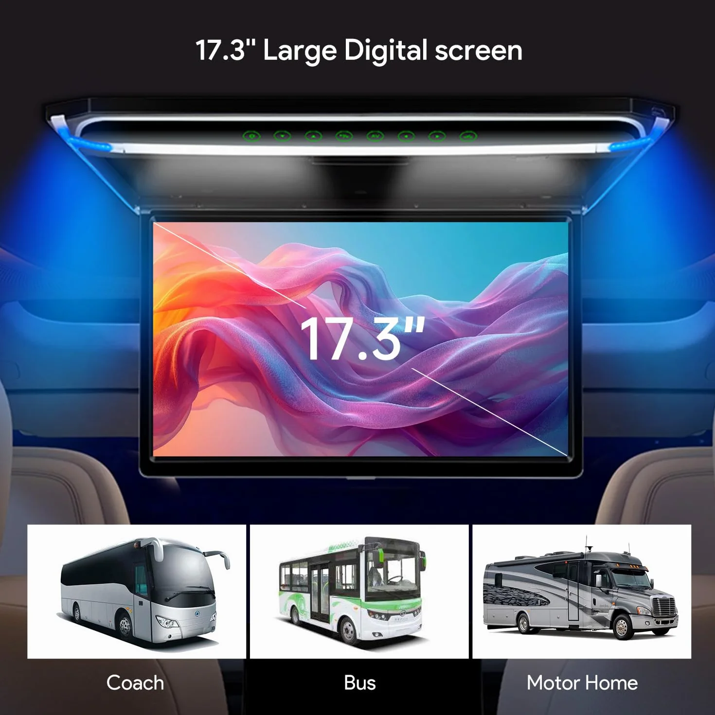 XTRONS 17,3-calowy cyfrowy ekran TFT FHD 1080P samochodowy odtwarzacz sufitowy z HDMI SD USB Infrared FM