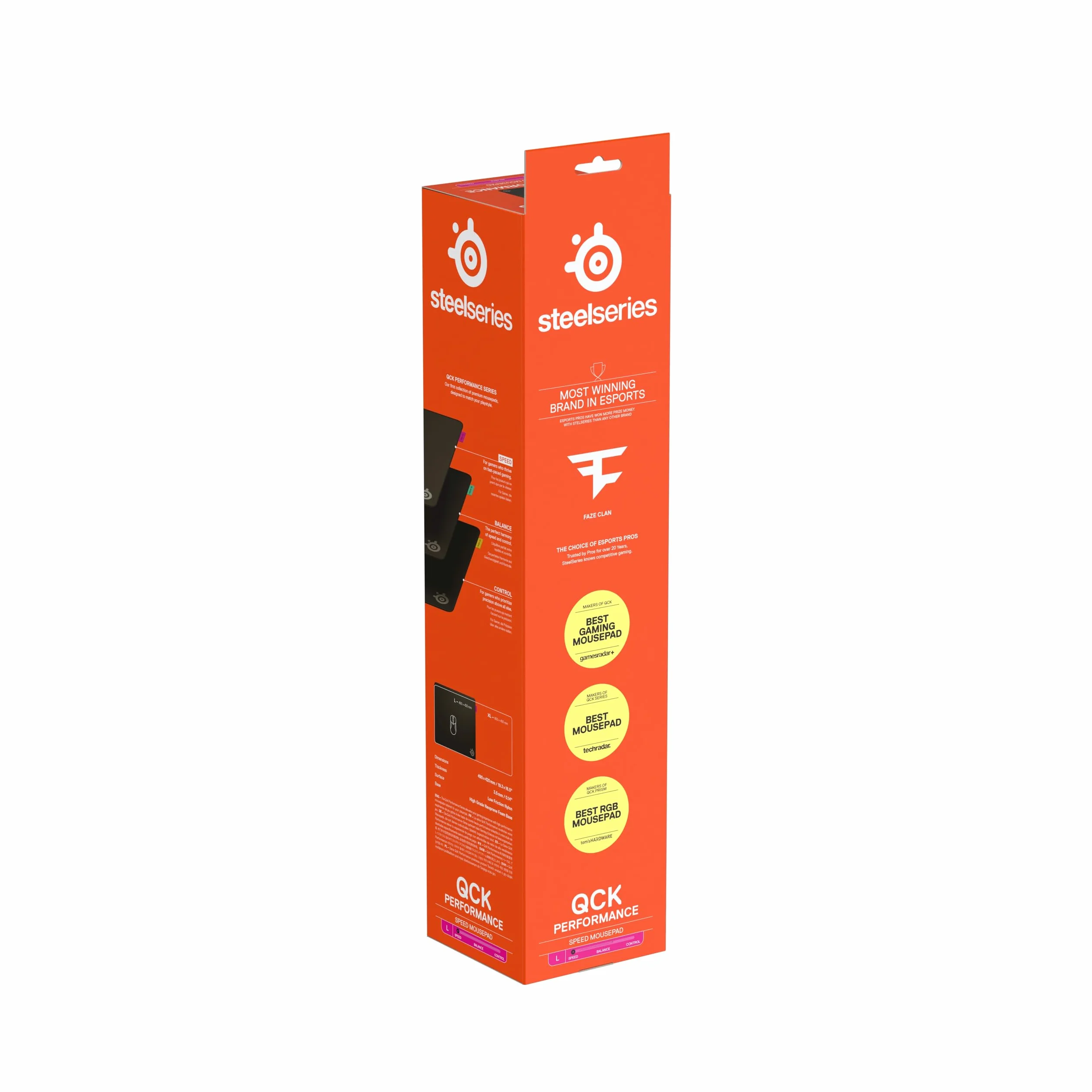 SteelSeries, podkładka QcK L Performance Speed - Dodatkowa gęstość dająca poślizg - Niskoprofilowe przeszycia krawędzi - Antypoślizgowa podstawa z neoprenu - Rozm. 490 x 420 mm - FPS, MOBA, RTS, MMO