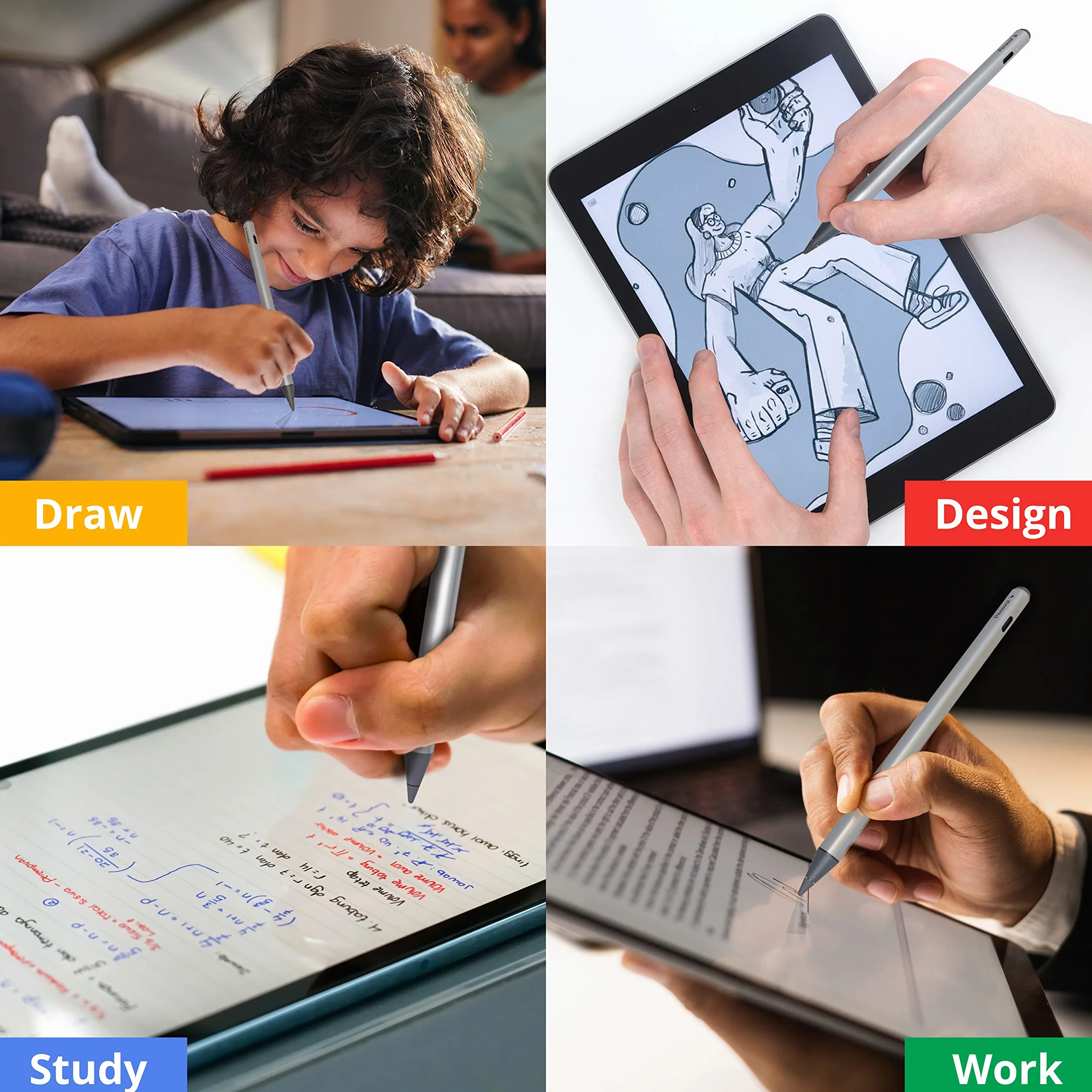 Penoval Rysik USI 2.0 – 4096 nacisk, magnetyczny, do tabletu Google Pixel, Amazon Fire Max 11, Lenovo Chromebook Duet, HP Chromebook X360 14b, w zestawie zapasowe końcówki