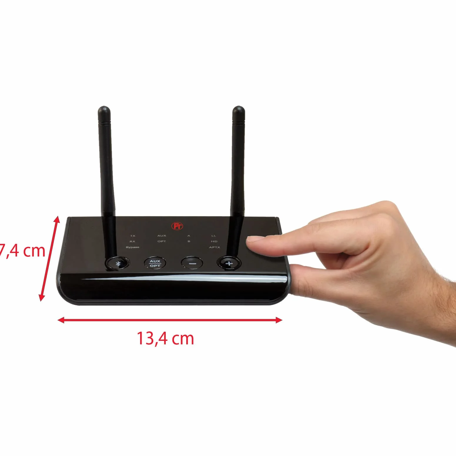 FeinTech ABT00102 Bluetooth 5.0 nadajnik audio odbiornik aptX HD Low Latency Toslink SPDIF Bypass konwerter, czarny