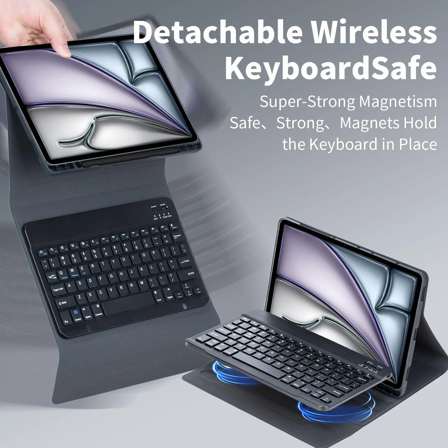 Keyboard Case for iPad Air 11 Cali (7/6 Generacja M3/M2 2025/2024), iPad Air 5/4 Generacja 10,9 Cala, Odłączana Klawiatura Bluetooth, Ultracienkie Etui Z Uchwytem Na Pióro I Myszką,Yellow