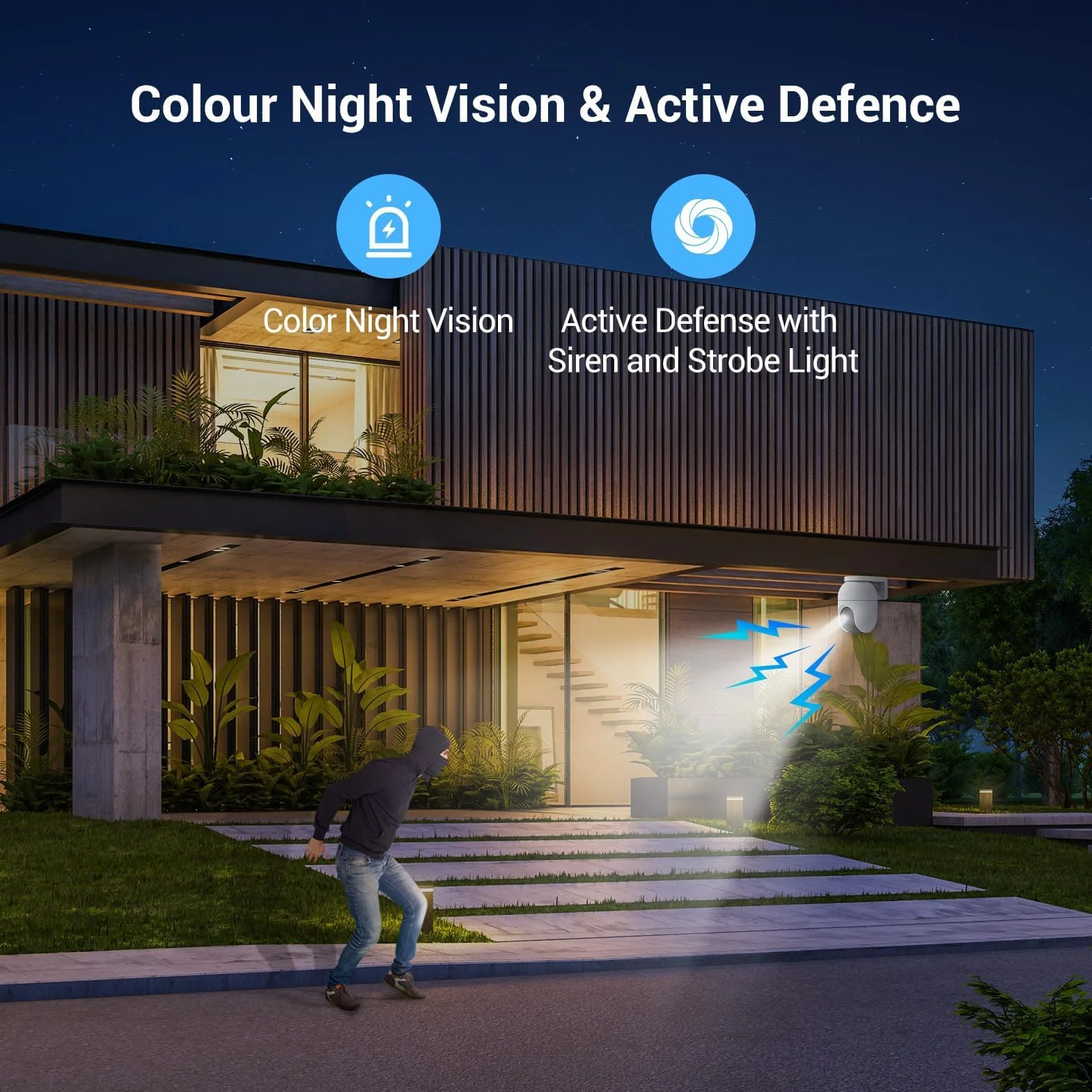 EZVIZ C8c 4MP Zewnętrzna Kamera Monitorująca WiFi 360° z Automatycznym Śledzeniem i Zoomem, Wykrywanie Osób/Pojazdów, Kolorowe Nocne Widzenie, Dwukierunkowy Dźwięk