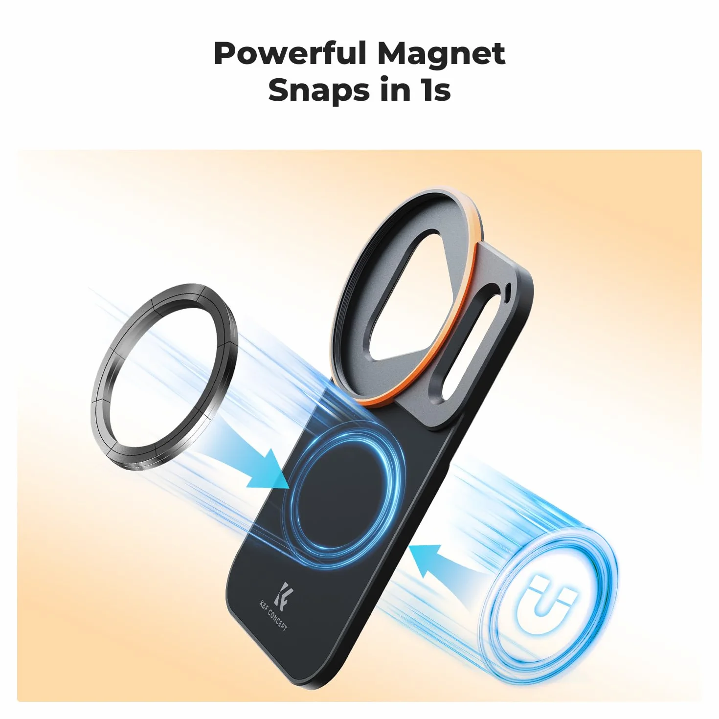 K&F CONCEPT Magnetyczny adapter do mocowania filtra obiektywu z filtrem CPL 58 mm kompatybilny z iPhone 17 Pro, filtr CPL do iPhone'a