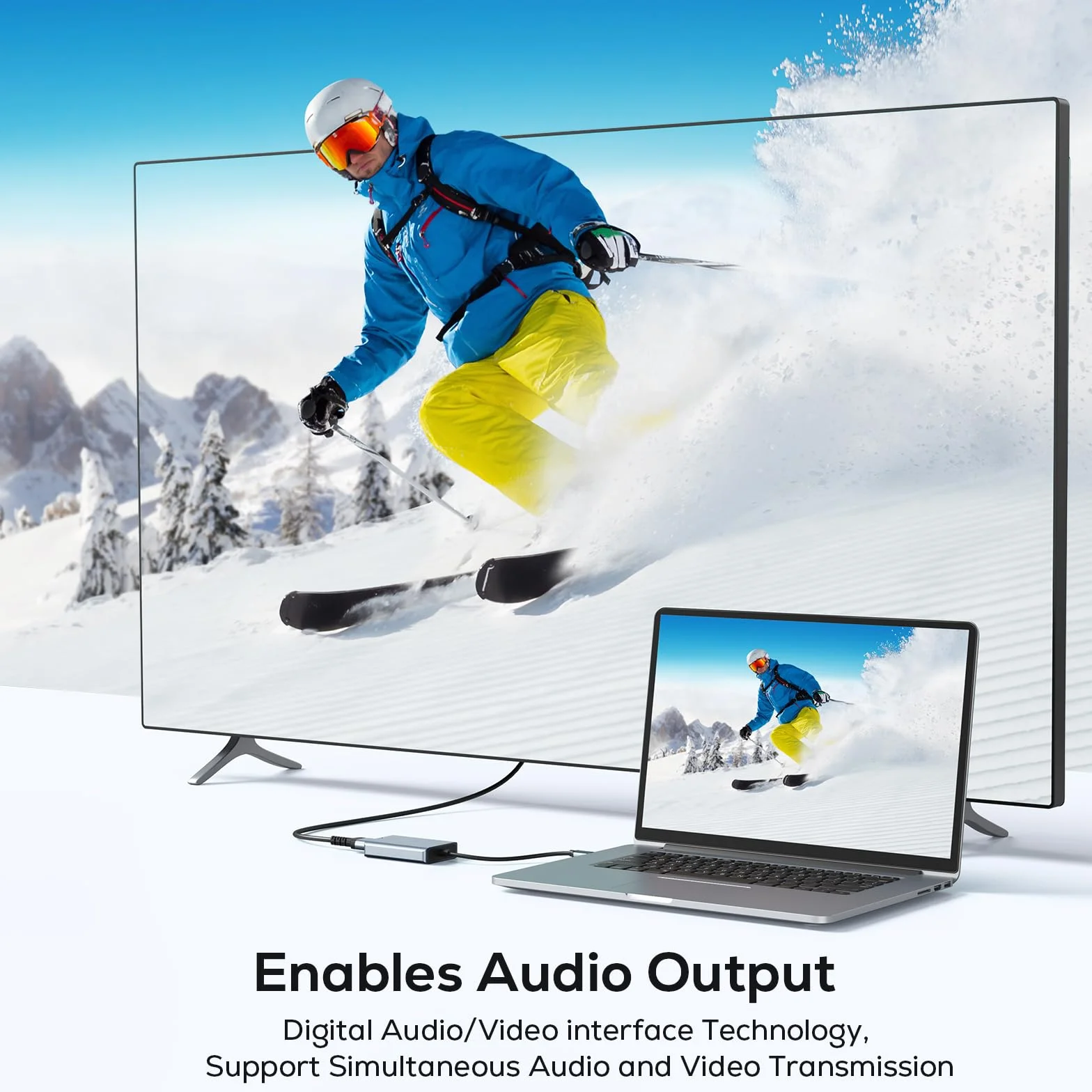 ABLEWE Adapter USB na HDMI, ulepszony aluminiowy konwerter kabla audio wideo grafiki HDMI na USB 3.0 do PC laptop monitor projektor TV, adapter 2.0-na Mac OS, Windows 10/8.1/8/7
