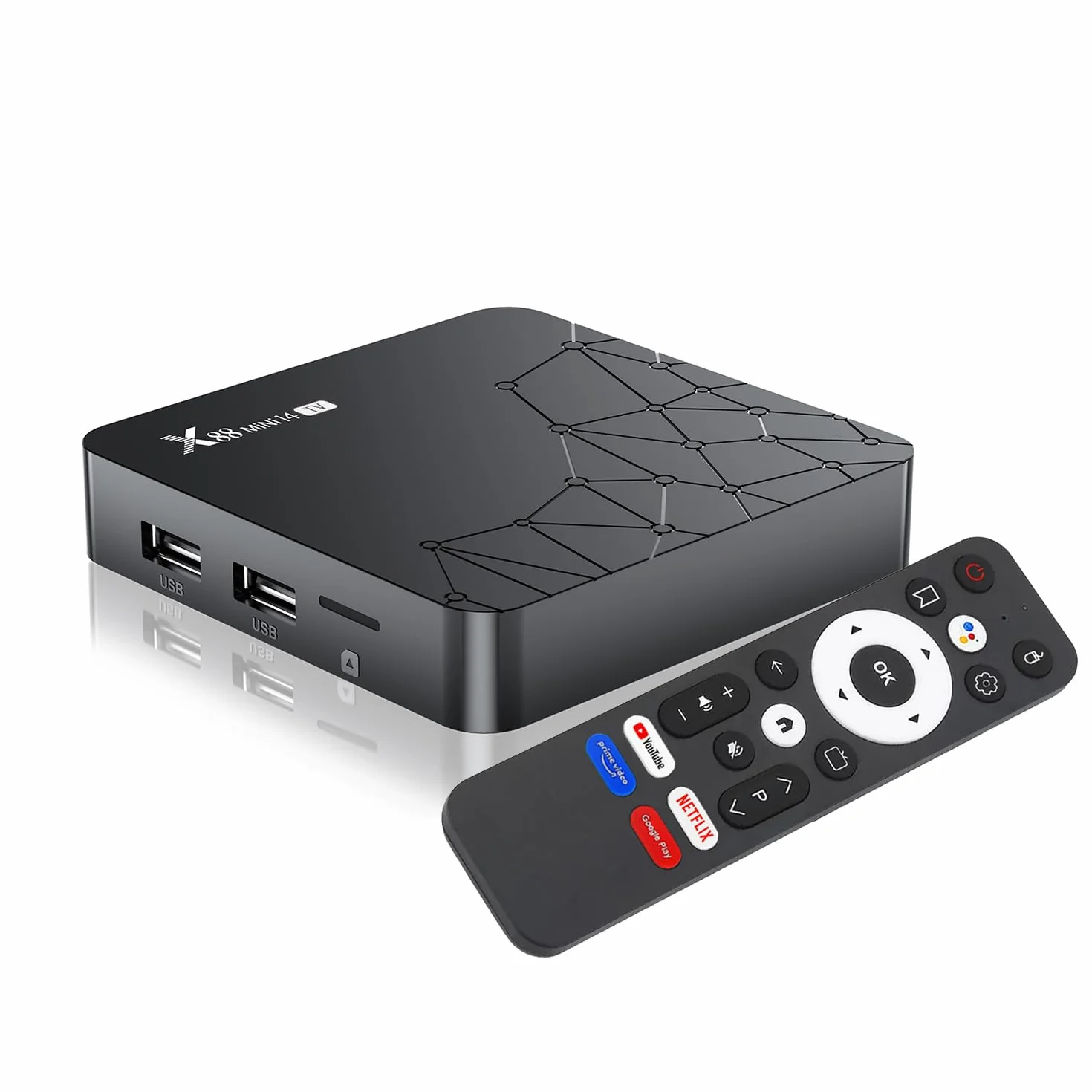 GREVA Android 14.0 TV Box, 8K UHD-rozdzielczość Android Box 2GB RAM 32GB ROM RK3518mini Quad-Core 64bit Cortex-A53, 2.4GHz/5.0GHz Dual Wifi6 10/100M LAN Enternet Bluetooth 5.0 USB3.0 Smart TV Box 3D