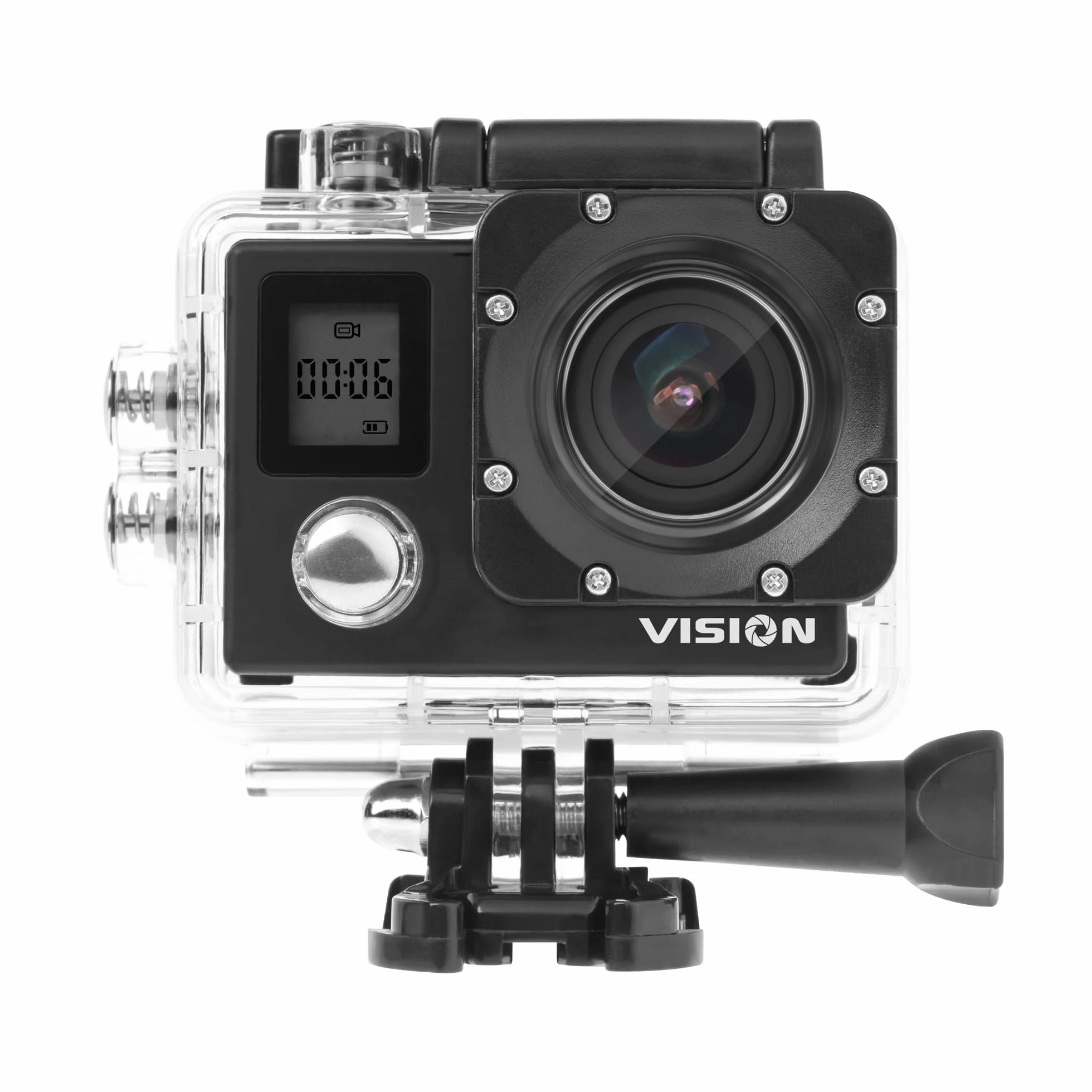 Krüger&Matz Kamera Sportowa 4K 30 FPS Vision L400 1 GB RAM Wyświetlacz 2” 320 x 240 px Wi-Fi Mikrofon Wodoszczelna Obudowa Slow Motion KM0291