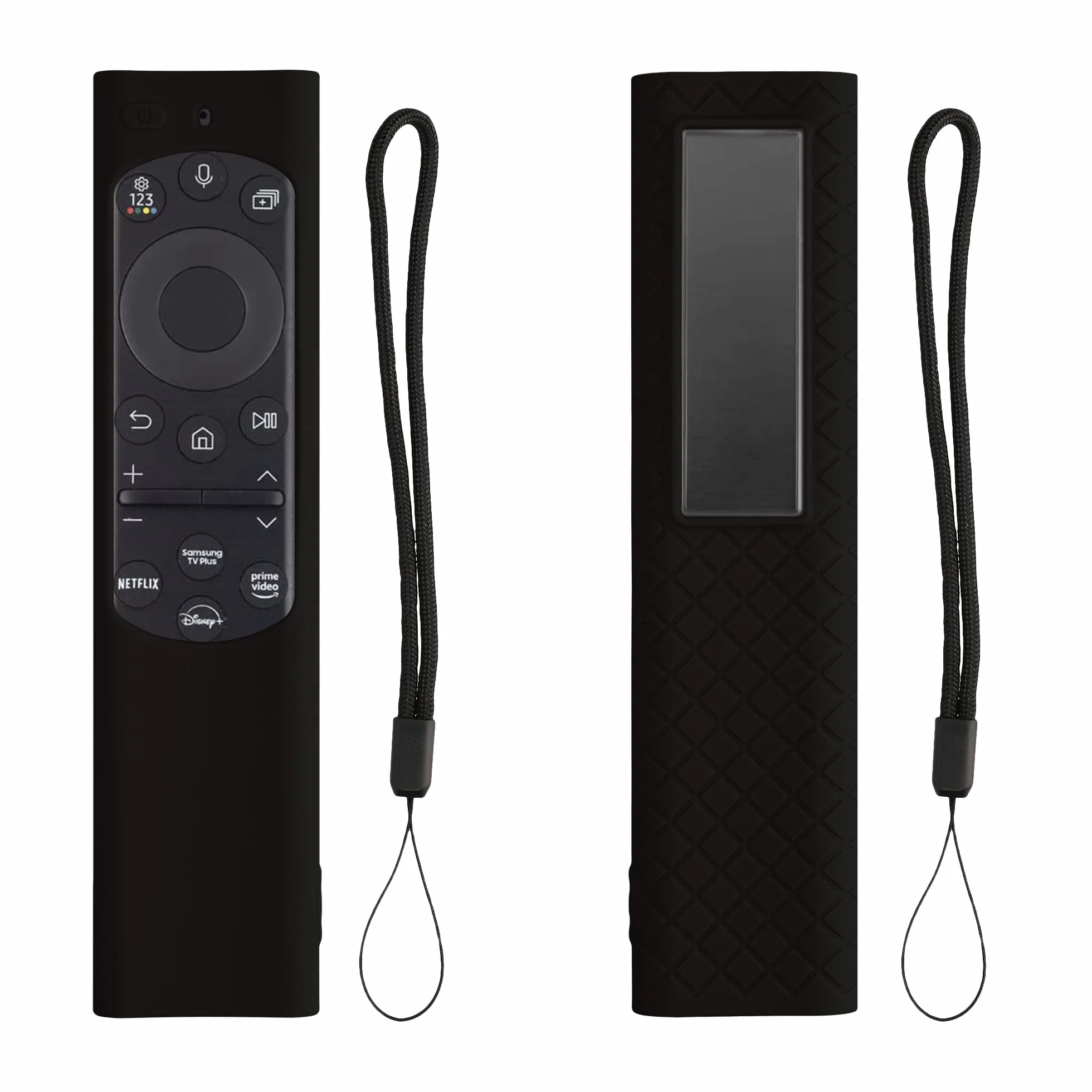 kwmobile Etui z pilotem zdalnego sterowania, kompatybilne z Samsung Smart TV TM2280e BN59-01385 / BN59-01386 / BN59-01391A etui - silikonowe etui na akcesoria TV w kolorze czarnym, 60545.01_m002859