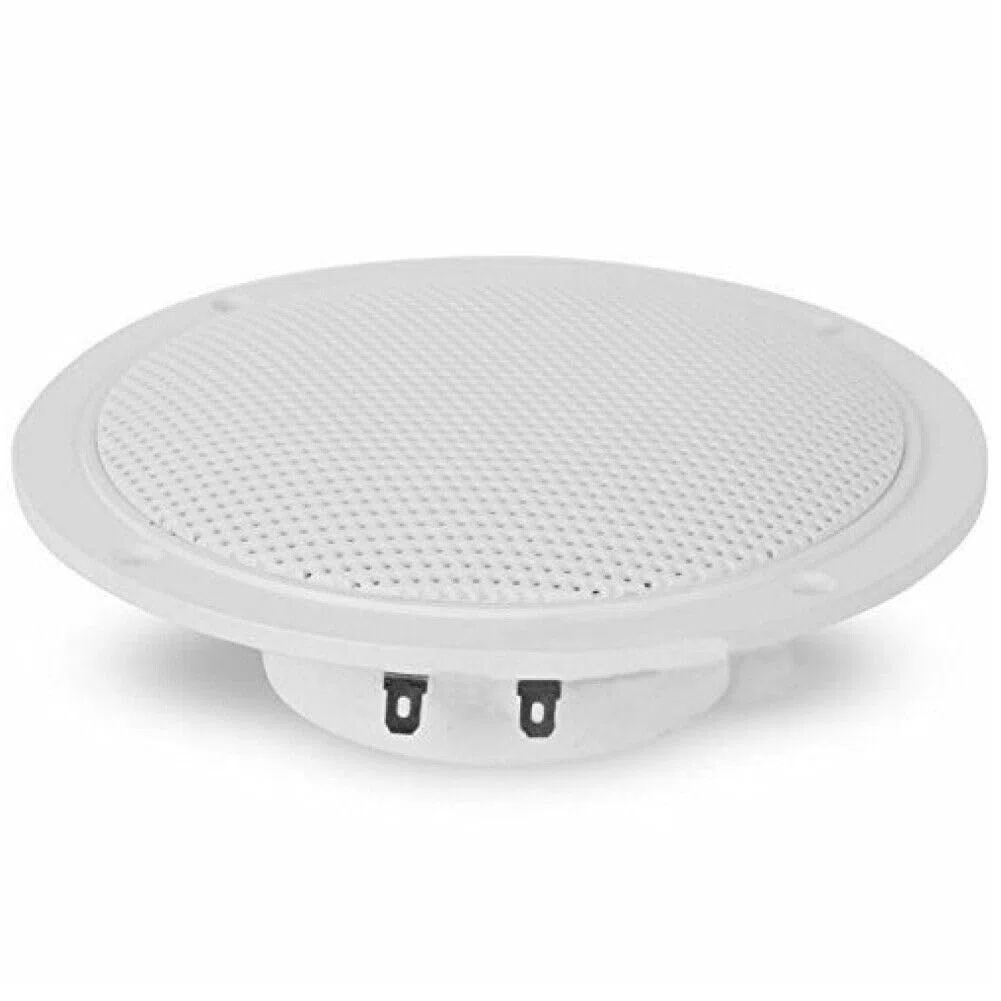 ZESTAW DO PYRAMID MDC6 2 białe głośniki dwumembranowe 50 W RMS 100 W maks. 15,3 cm 153 mm wodoodporny basen łódź restauracja hotel, w parach, w zestawie kable instalacyjne