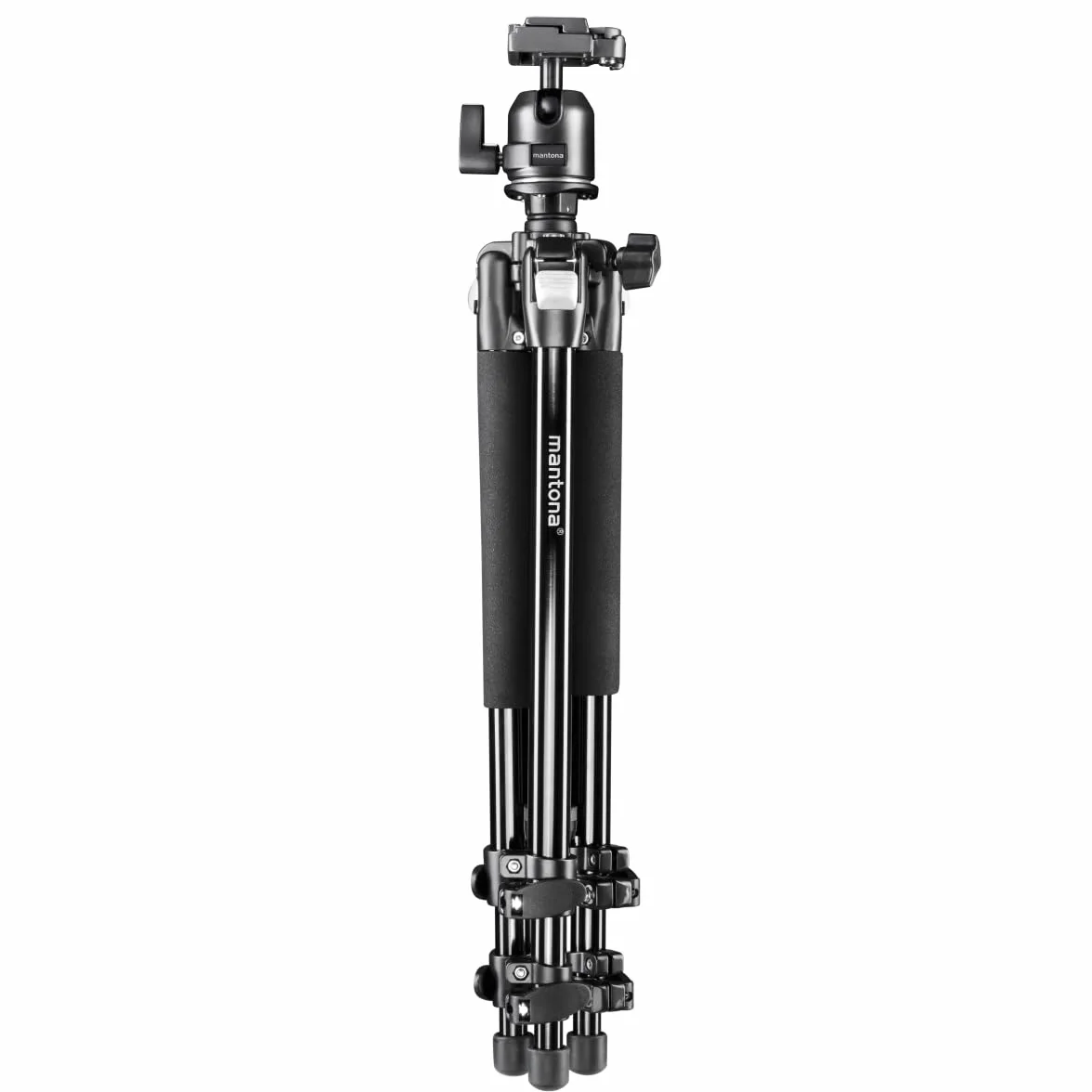 Mantona Statyw Pro Makro II (z głowicą kulową, zdejmowaną kolumną środkową i adapterem do uziemienia do makrofotografii, nośność 5 kg)