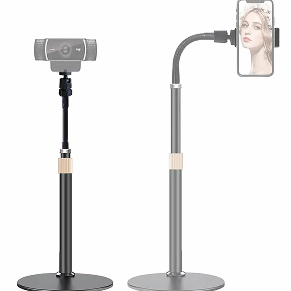 Etucro Webcam Stand Uchwyt na telefon [Typ przedłużenia] Stojak biurkowy Elastyczny stojak wideo z gęsą szyją do telefonów komórkowych, Logitech Webcam C922 C930e C920S C920 C615, itp.