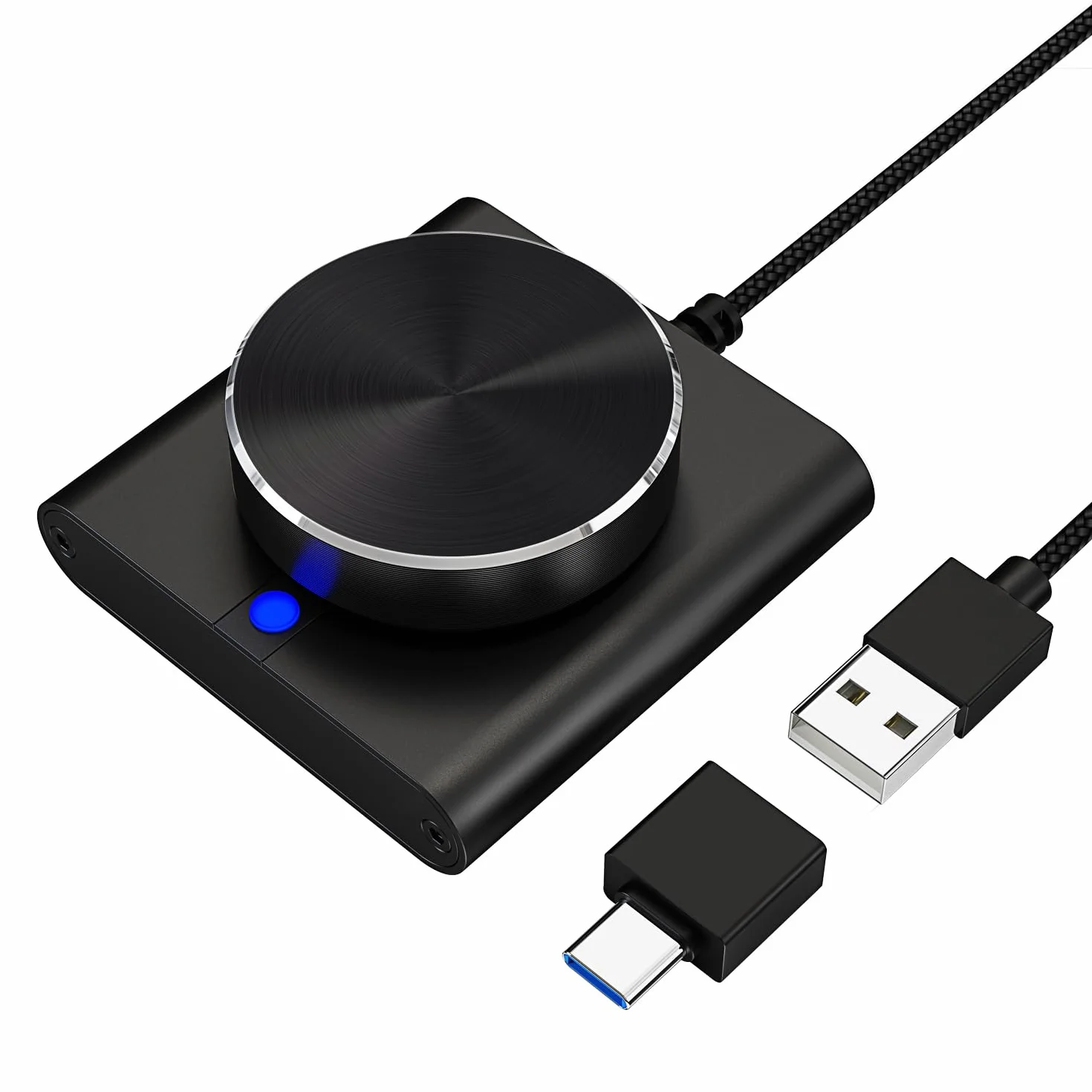 cooidea Przycisk regulacji głośności USB z jednym przyciskiem funkcji wyciszania/pauzy dla komputera, ustawienie audio, regulacja głośności audio, kompatybilny z WinXP/7/8 10/Vista/Mac/Linux