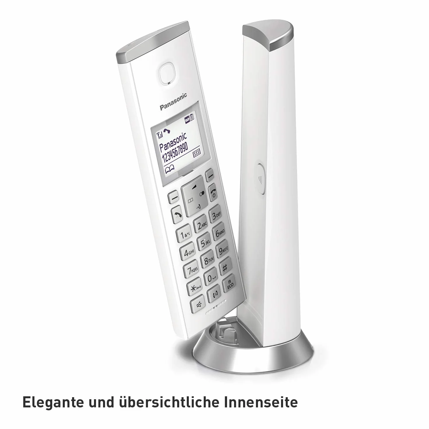 Panasonic KX-TGK220GW Bezprzewodowy Telefon Stacjonarny z Automatyczną Sekretarką, Biały