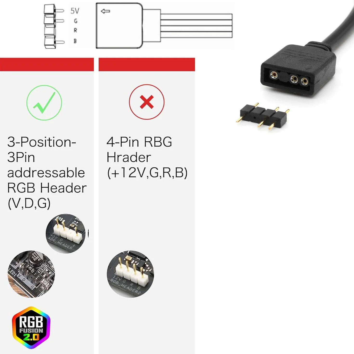 RUNCCI-YUN 5 sztuk 5 V 3-pinowy kabel przedłużający ARGB 3-pinowy, żeński na żeński ARGB przedłużacz wentylatora RGB do komputerów PC i serii LED (30 cm, czarny)