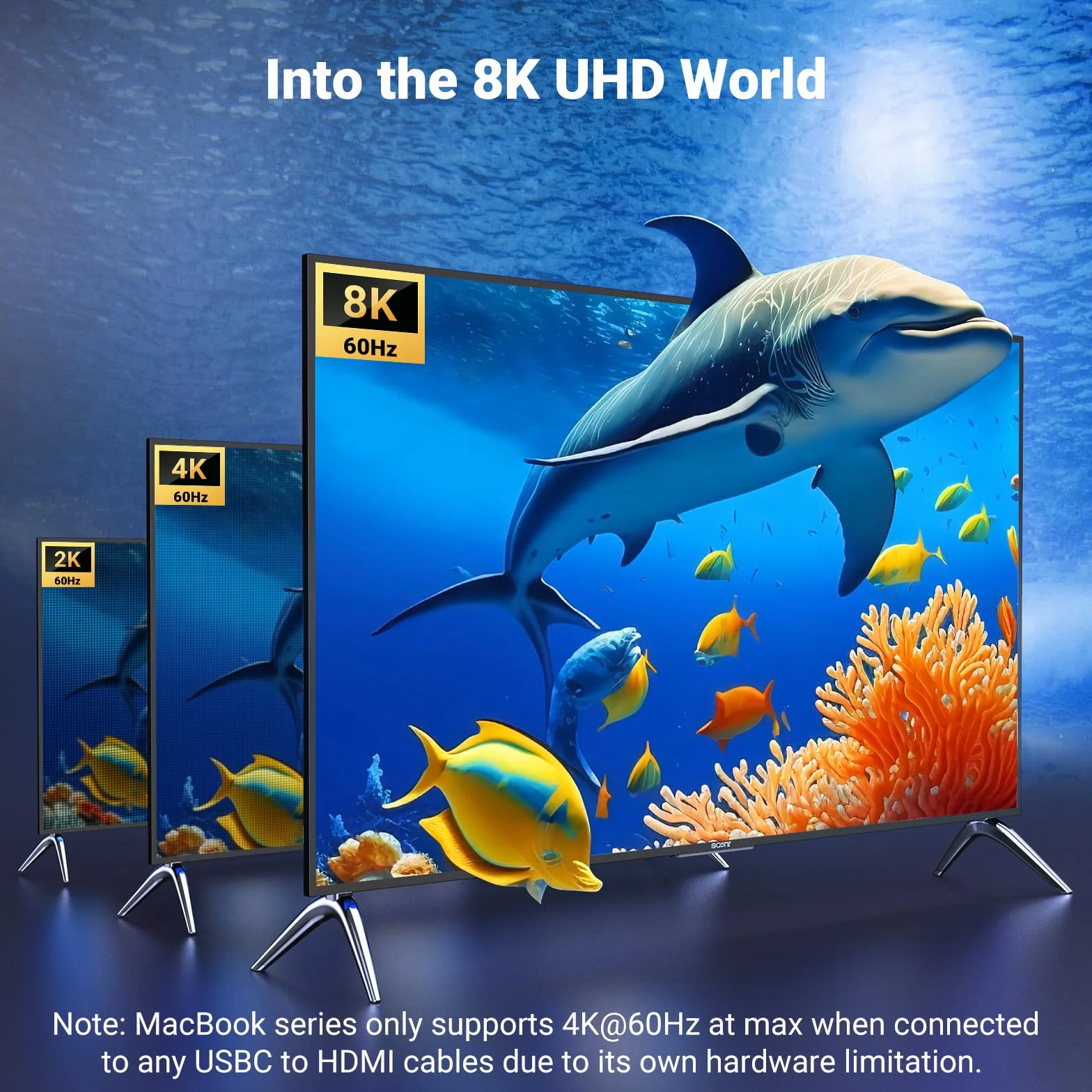 UGREEN USB C do kabla HDMI 2.1 8K@60Hz 4K@240Hz Ultra High Speed HDR HDCP 2.3 Thunderbolt 4/3 2M