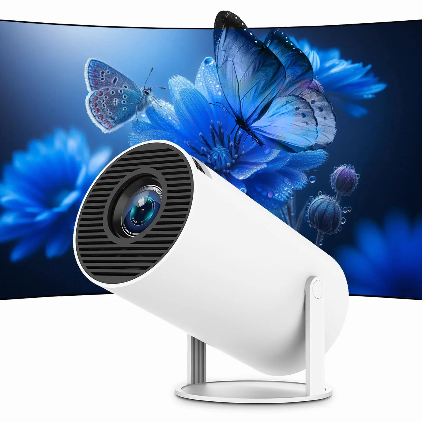 Projektor mini FHD 4K, przenośny projektor wideo WiFi 6 BT5.2, korekcja trapezu, obrót o 180°, kompatybilny z telefonem/PC/HDMI/USB/PS5 [aplikacja]