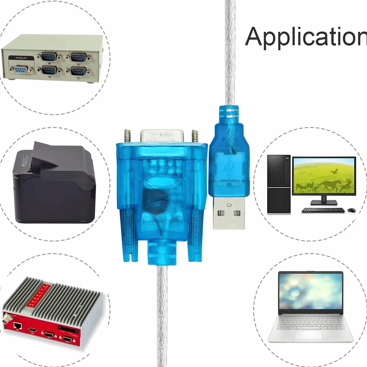 Adapter USB na RS232, kabel USB 2.0 na szeregowy DB9, 9-pinowy męski adapter z chipsetem konwertera RS-232, system Windows 10 8 7, 2 szt