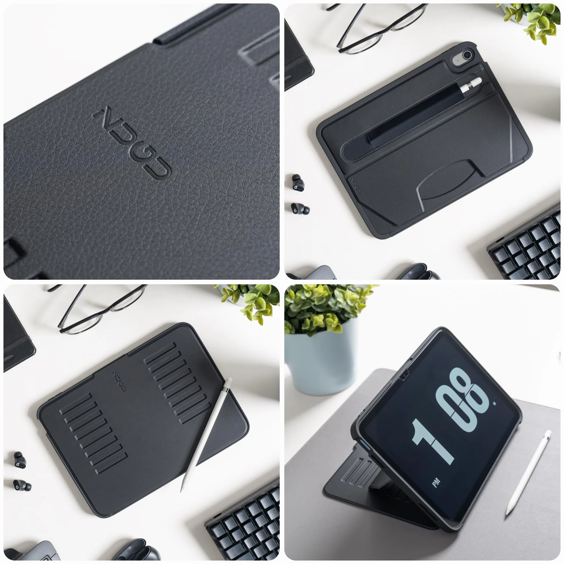 ZUGU CASE iPad 11/10 Generacji Case (A16 2025/2022) 10.9 Etui - Ultra Cienki Ochronny - Apple Pencil Kieszeń - Wygodne 8-Magnetycznie Kątom Stojak Automatyczne Usypianie/Budzenie [ Czarny ]