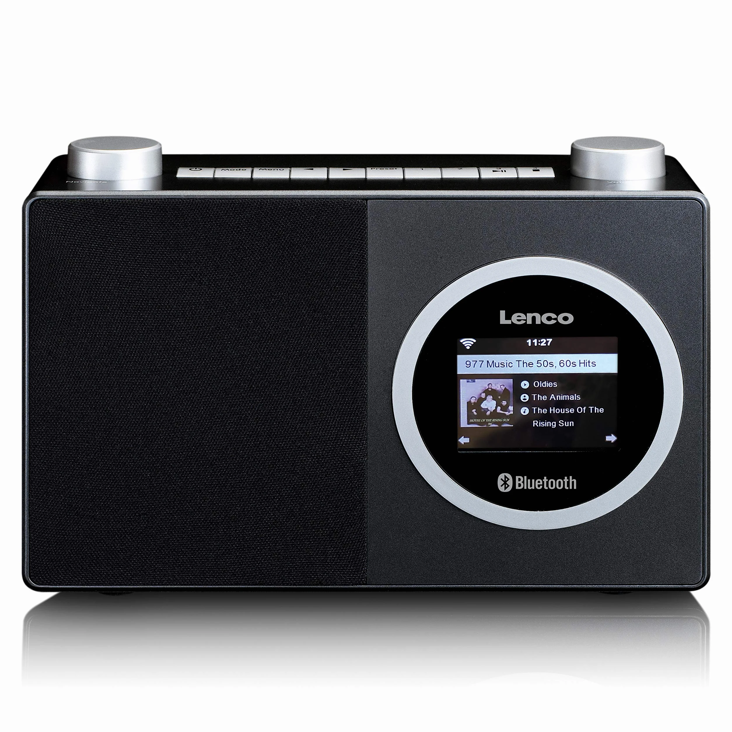 Lenco DIR 70 przenośne radio internetowe DAB+ retro cyfrowe Wi-Fi Bluetooth 2,4" kolorowy ekran 3 Watt RMS czarny