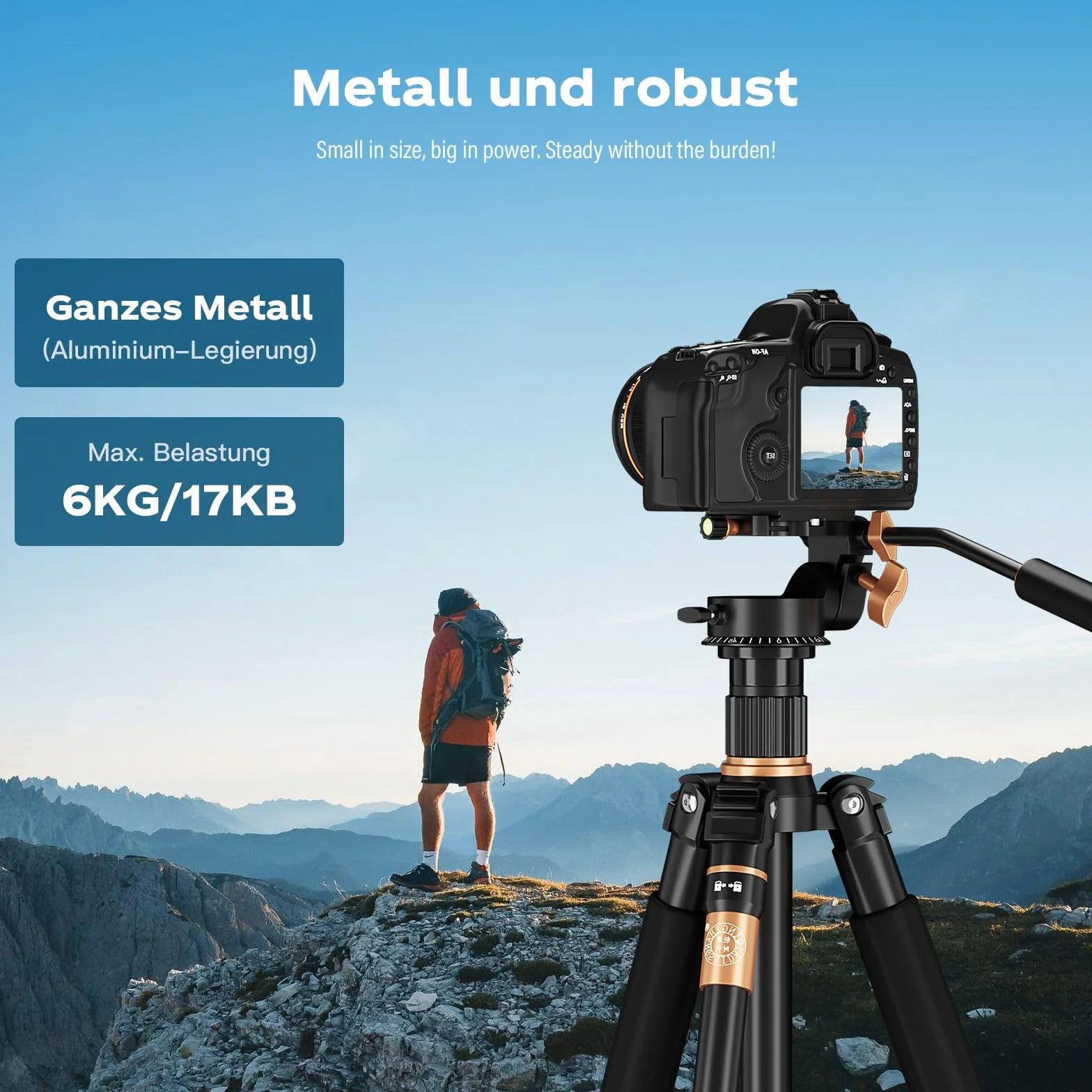 Soonpho Q-08S Heavy Duty statyw do kamery wideo, głowica obrotowa z przedłużonym uchwytem, głowica statywu z śrubą 1/4 cala, obracany o 360 stopni, do lustrzanek cyfrowych, kamer, monopod