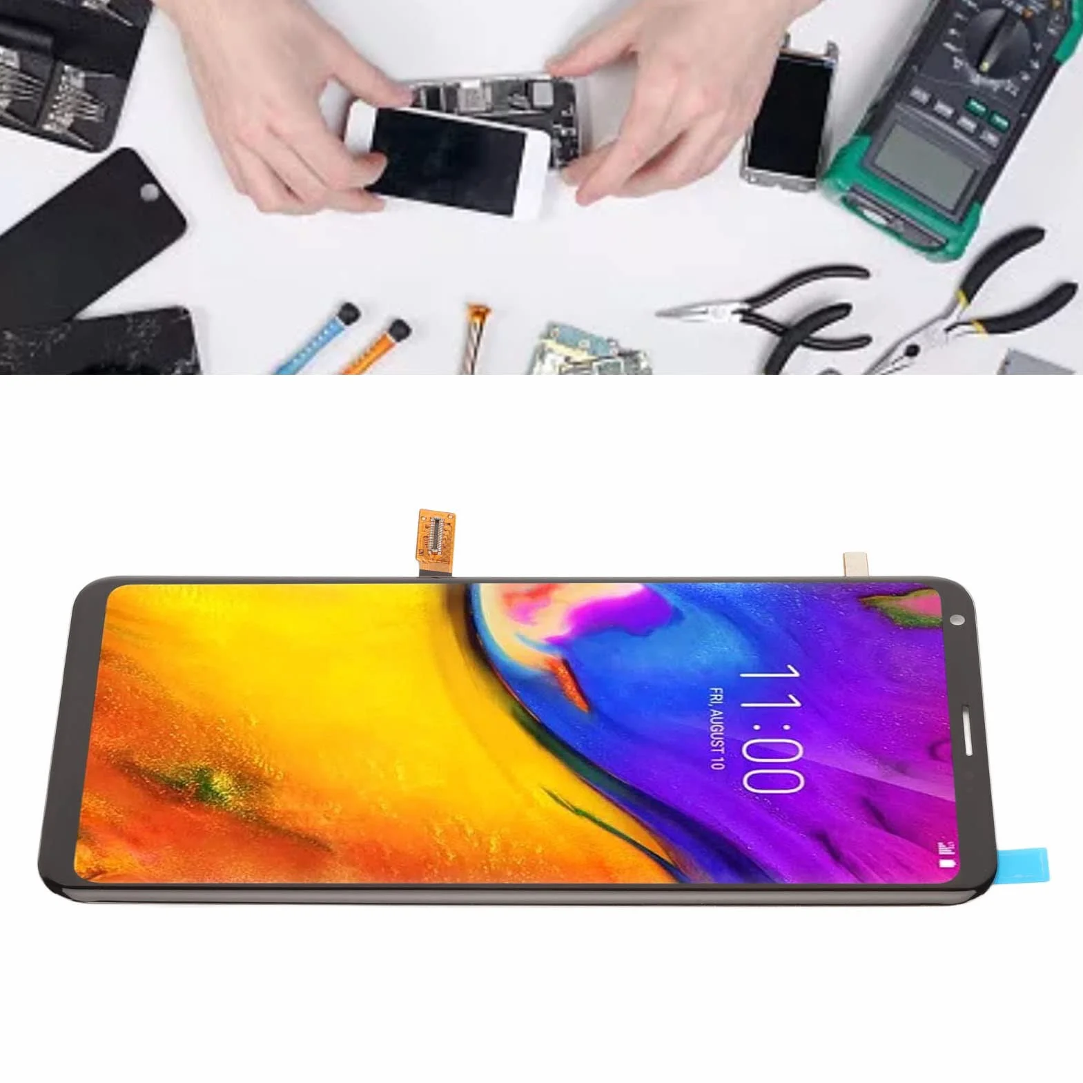 Wyświetlacz LED Digitizer z Ekranem Dotykowym dla V35 V30 Plus, Wymiana, 6,0 cala