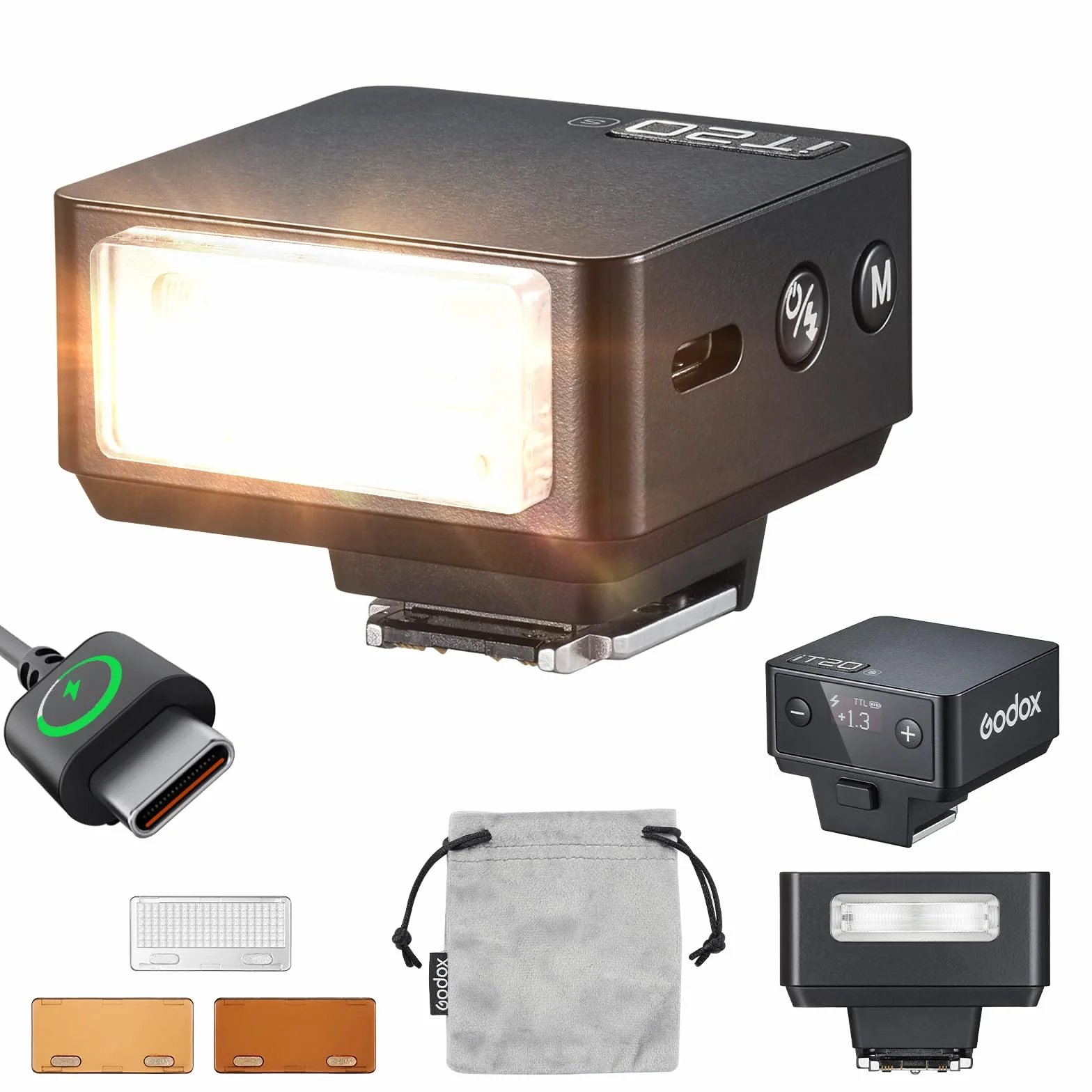 Godox iT20-S Speedlite Błysk TTL 6 Poziomów Mocy 700 Pełnej Mocy 1,5s Czas Recyklingu Magnetyczny Hot Shoe Sony DSLR Czarny