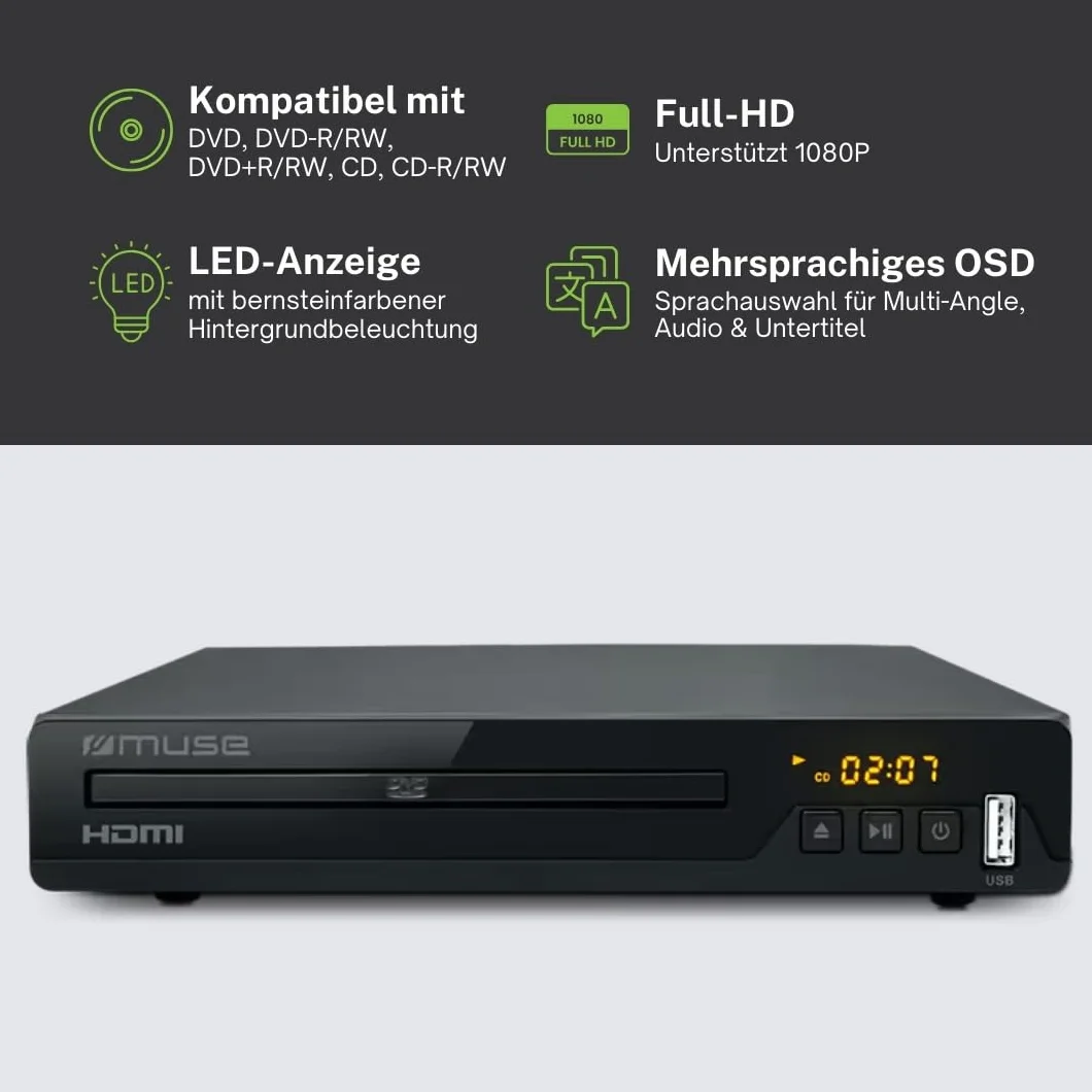 Kompaktowy odtwarzacz dvd Speler Muse HDMI