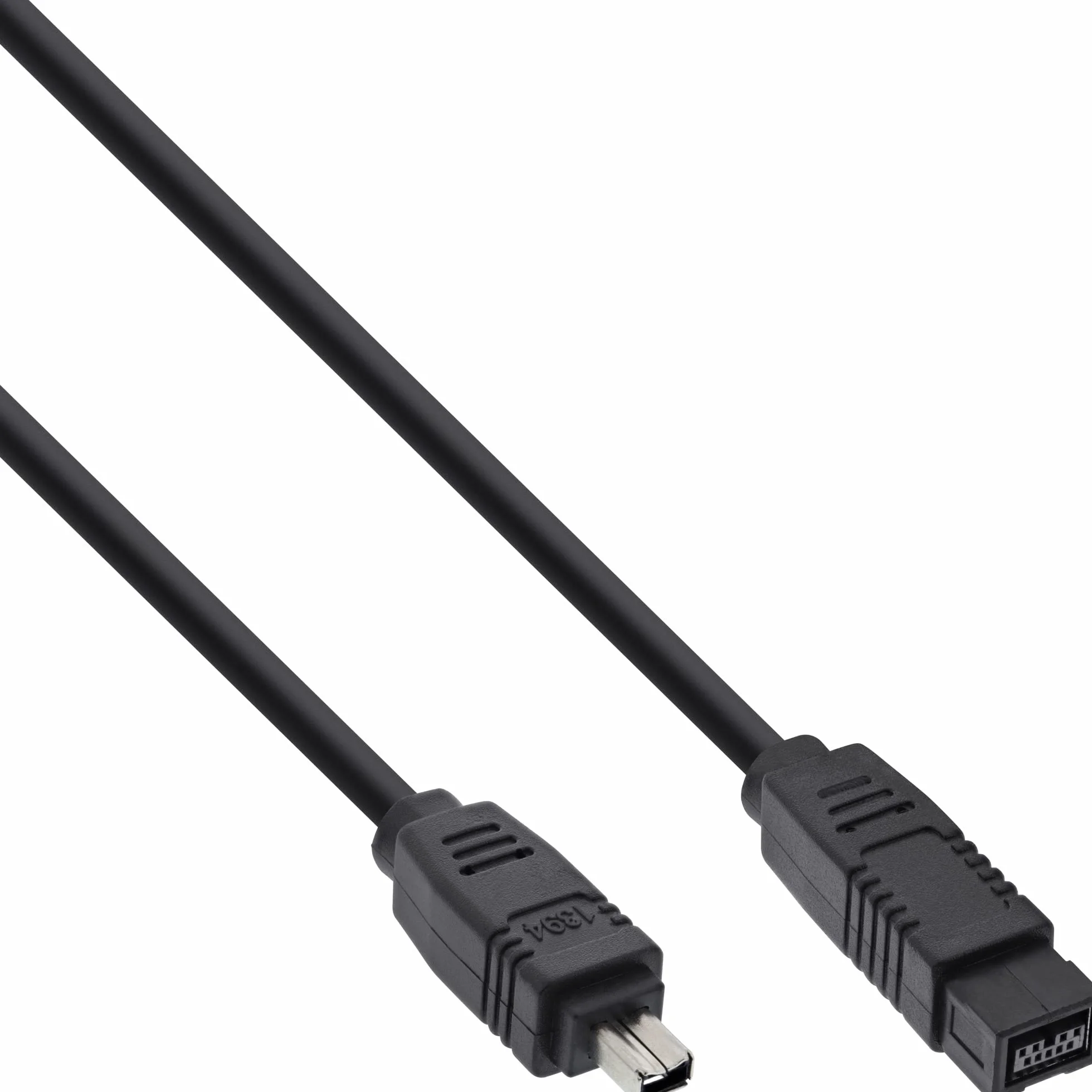 InLine 34902 FireWire kabel, IEEE1394 wtyczka 4-biegunowa do wtyczki 9-biegunowej, czarny, 1,8 m