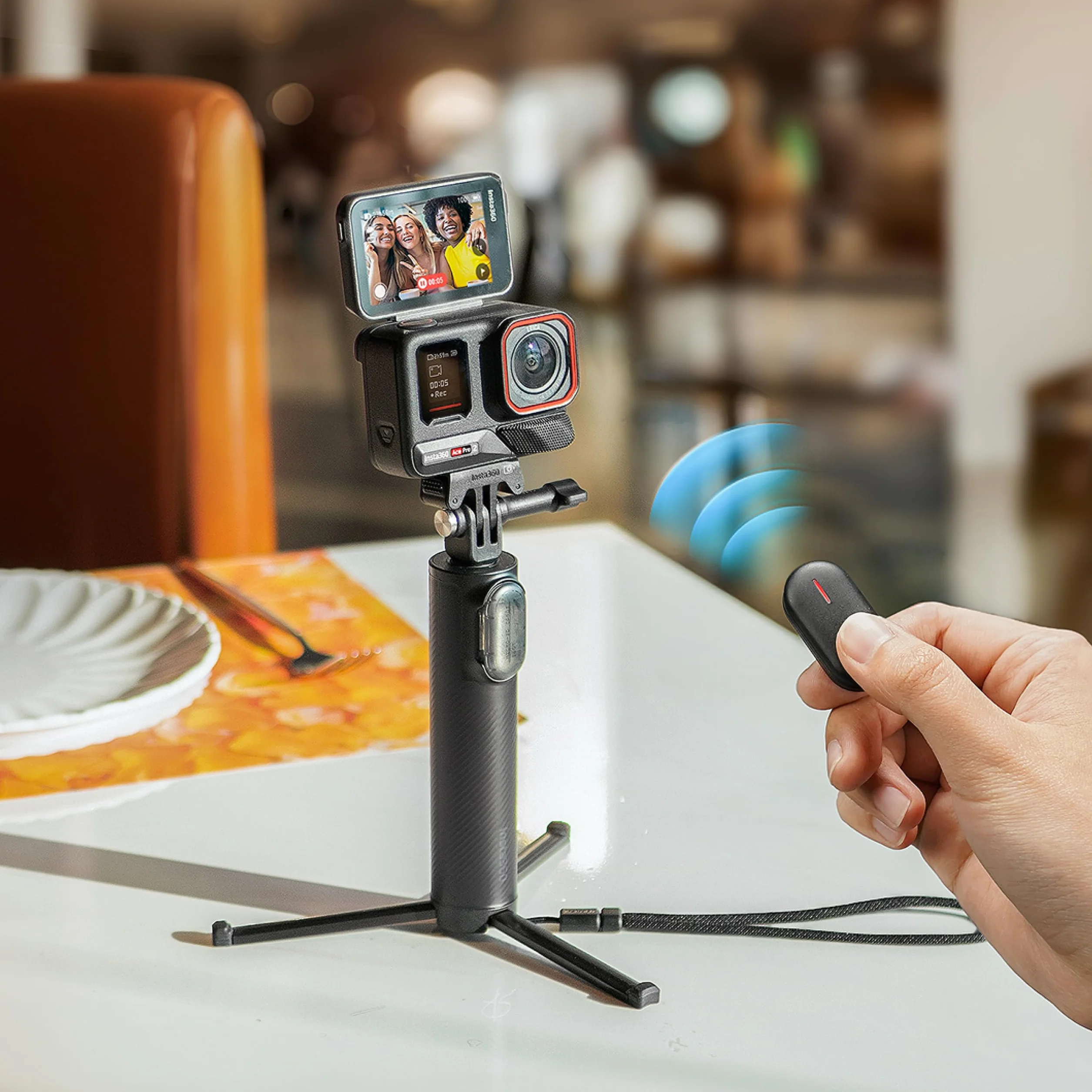 Insta360 Mini statyw 2 w 1, zestaw zdalnego sterowania 2.0, kij do selfie z wbudowanym statywem, 58 cm