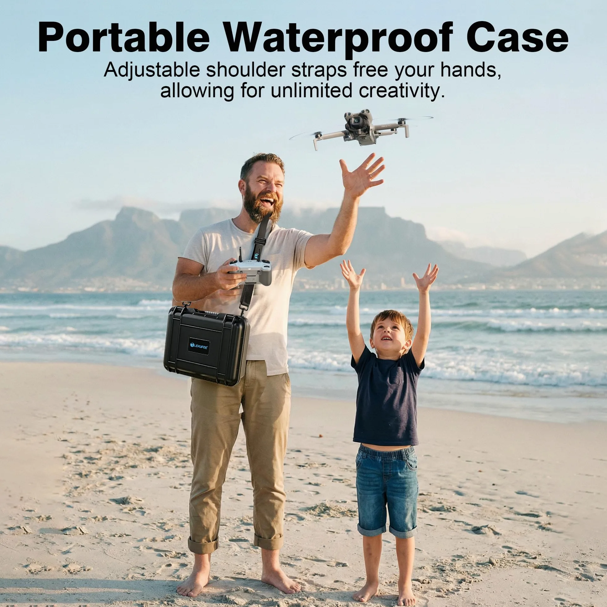 Lekufee Wodoodporna Twarda Walizka Transportowa dla drona DJI Lito X1,Lito 1,Mini 5 Pro/4 pro/Mini 3, DJI RC 2 / RC N3, i Akcesoria (Tylko walizka)