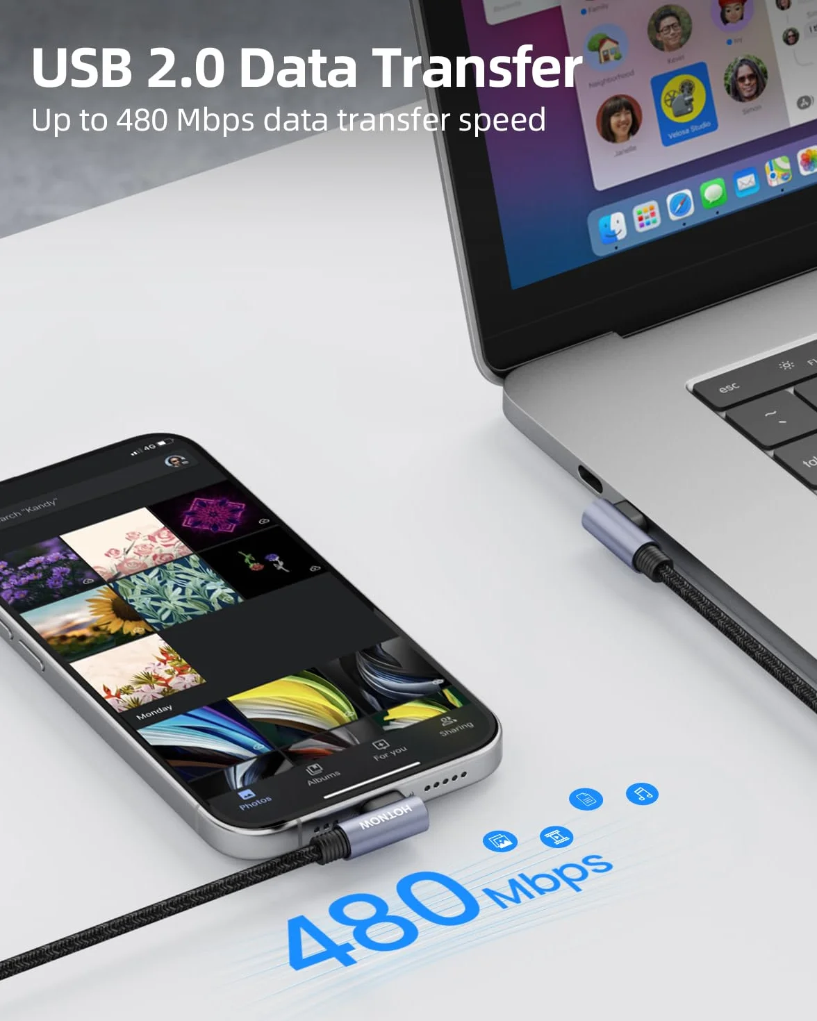 Prostokątny kabel USB C do C 30cm 3 Kawałki, krótki kabel ładowarki USB C 65W Szybkie przewody ładowania iPhone 15/16/17, Power Bank i urządzenia USB Typ C