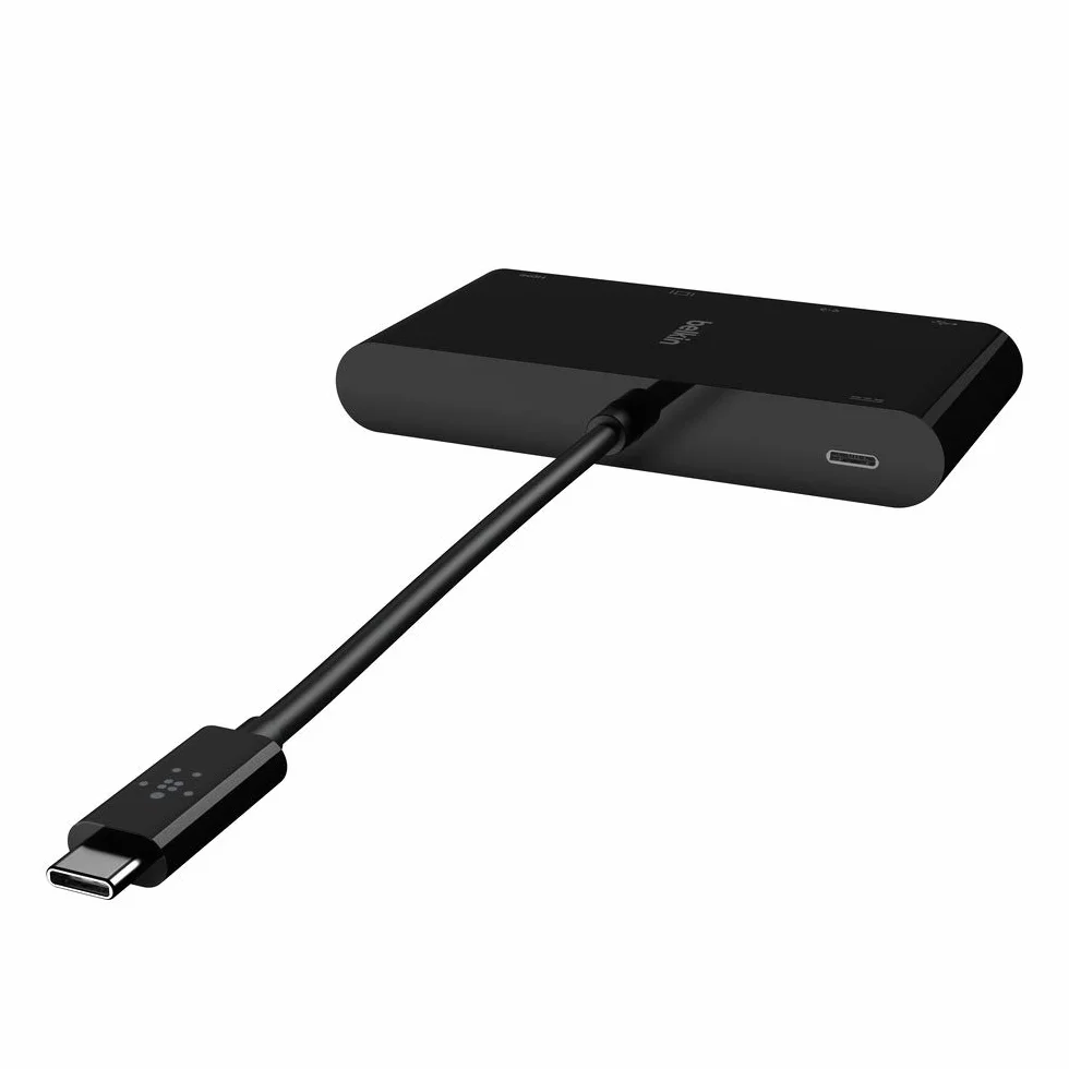 USB-C Multimedia Adapter GBE HDMI VGA USB-A 100W PD Czarny