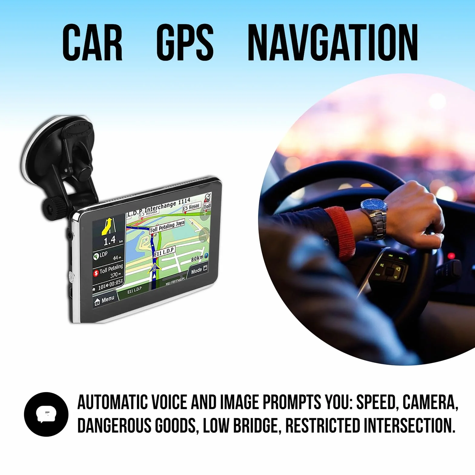 Nawigacja GPS 5-calowy Podwójny System Ekran Dotykowy Uniwersalny do Samochodów Ciężarowych RV