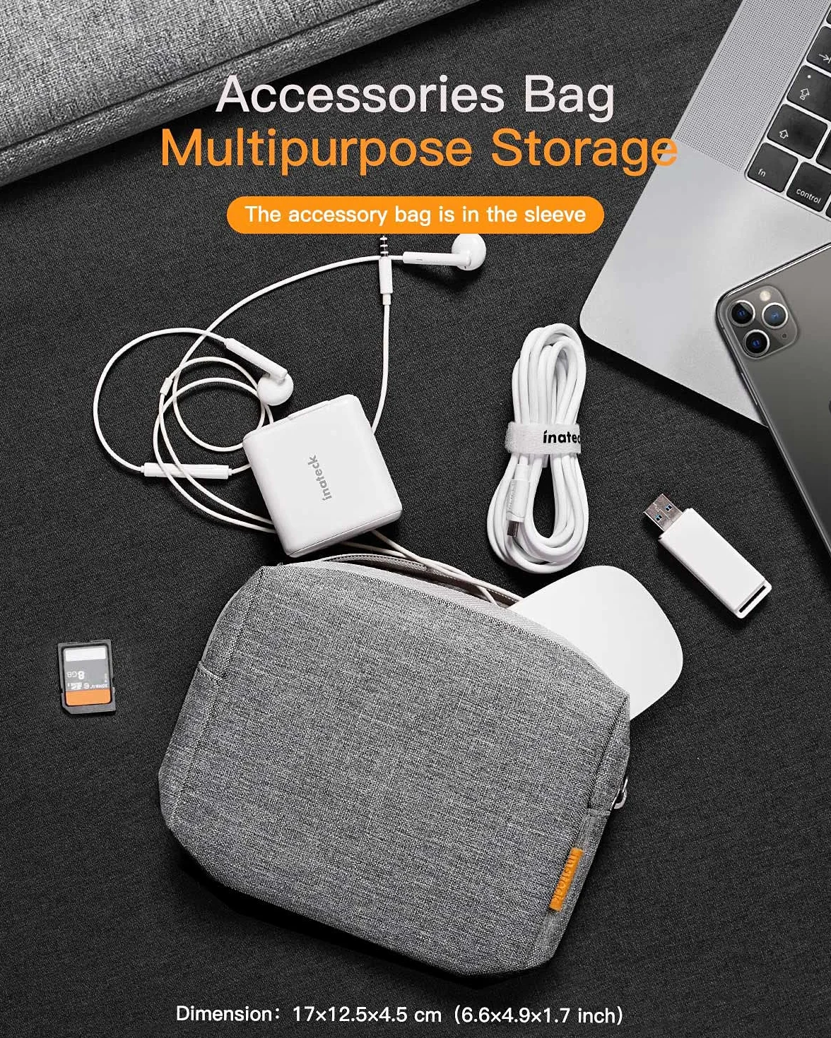 Inateck Etui kompatybilne z MacBook Pro M1 14" 2021/13" MacBook Air 2012-2017, MacBook Pro 2012-2015/14,4-13,5" Surface Laptop 4/3 / Laptop Studio, MateBook D14, etui ochronne