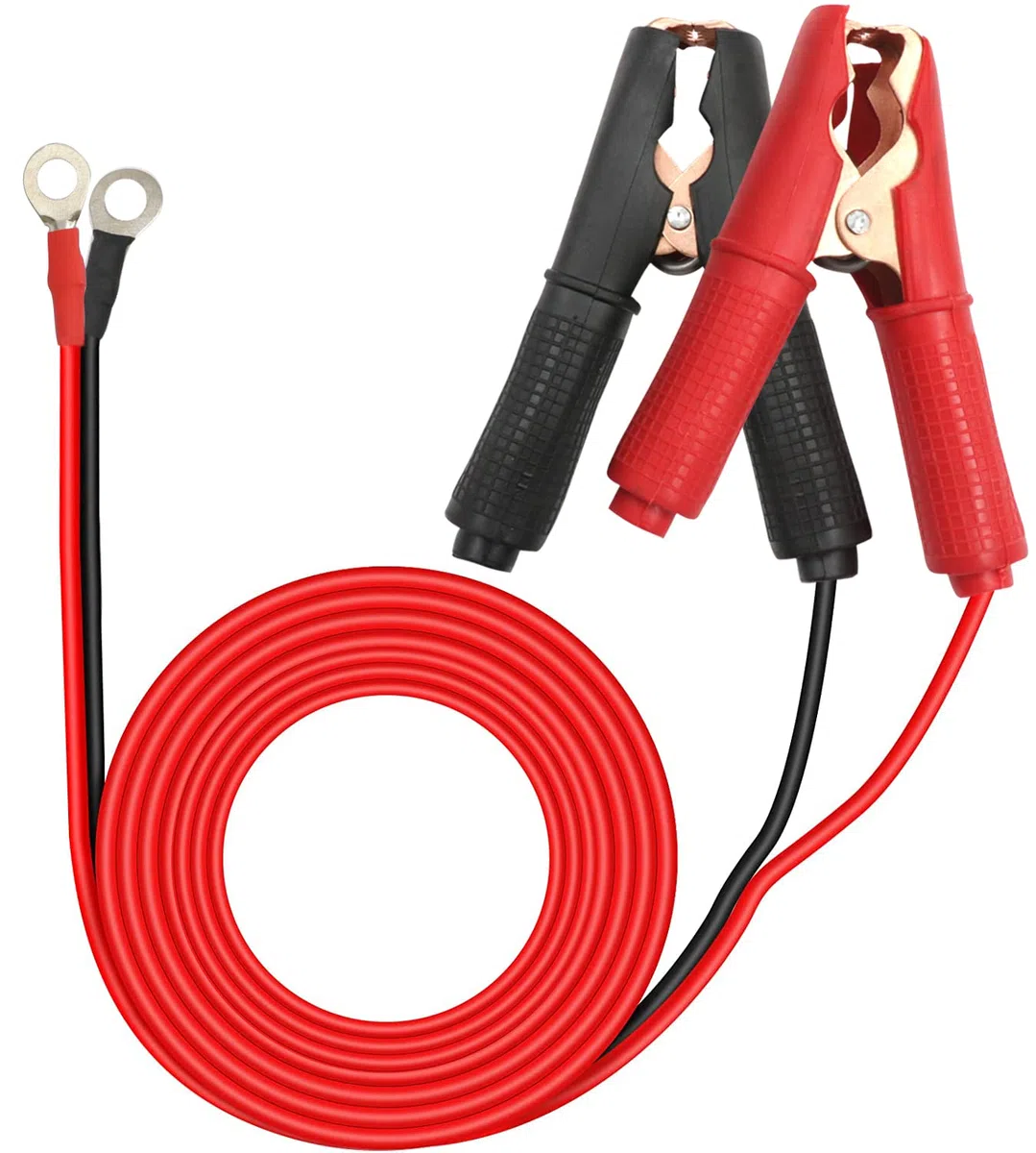 Zaciski do akumulatora krokodyla 12V 24V Zaciski samochodowe krokodyle Zaciski do akumulatora kablowego 30A 14 AWG, do baterii samochodowych innych urządzeń (1.8 m)