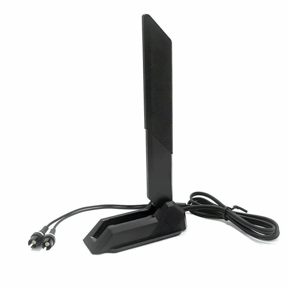 Gintai Antena WiFi 7 dla ASUS ROG Crosshair X870E/STRIX B850 B860 X870 Z790 Z890/ Maximus Z890 Z790 WLAN Amplifiers WiFi 7 Tri-Band 12dBi Bluetooth 5.4, podstawa magnetyczna (czarna)