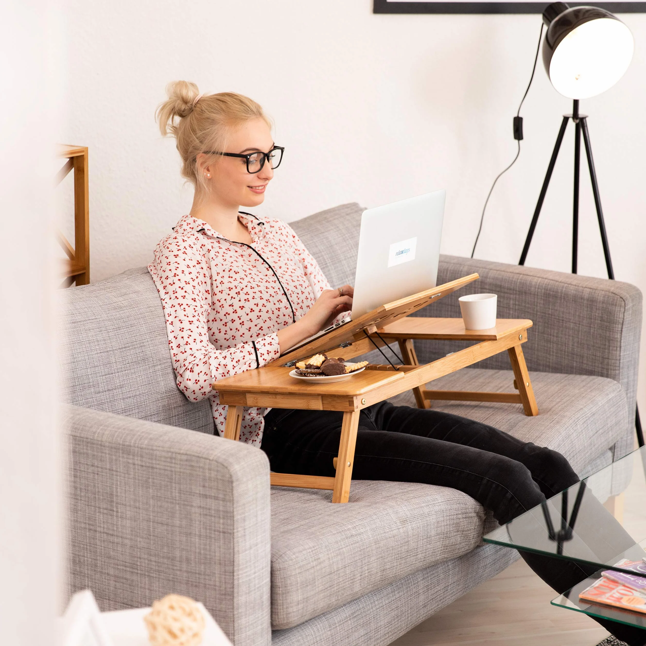 Relaxdays Stolik pod Laptopa Brązowy XL