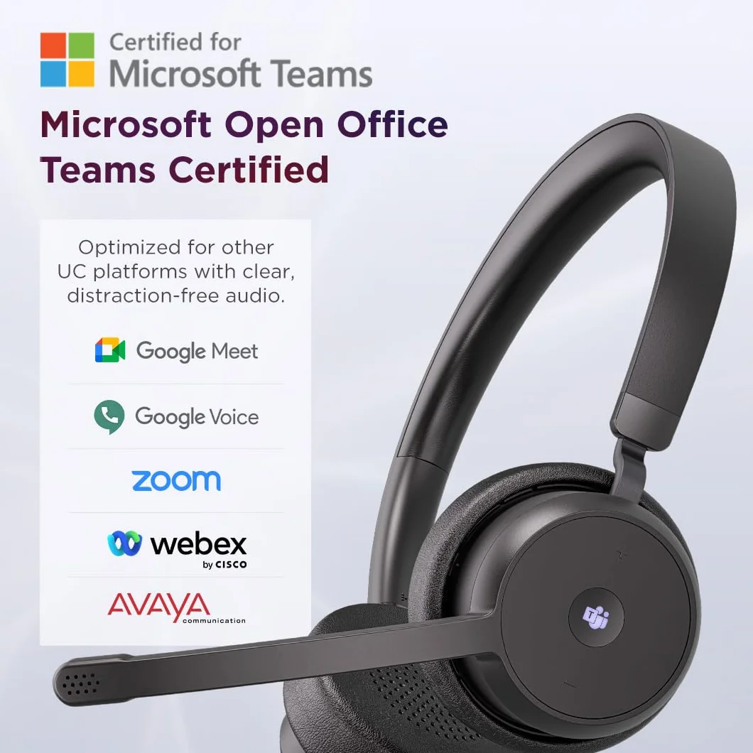 Lenovo Wireless VoIP Headset Casque Sans fil Arceau Bureau/Centre d'appels Bluetooth Noir