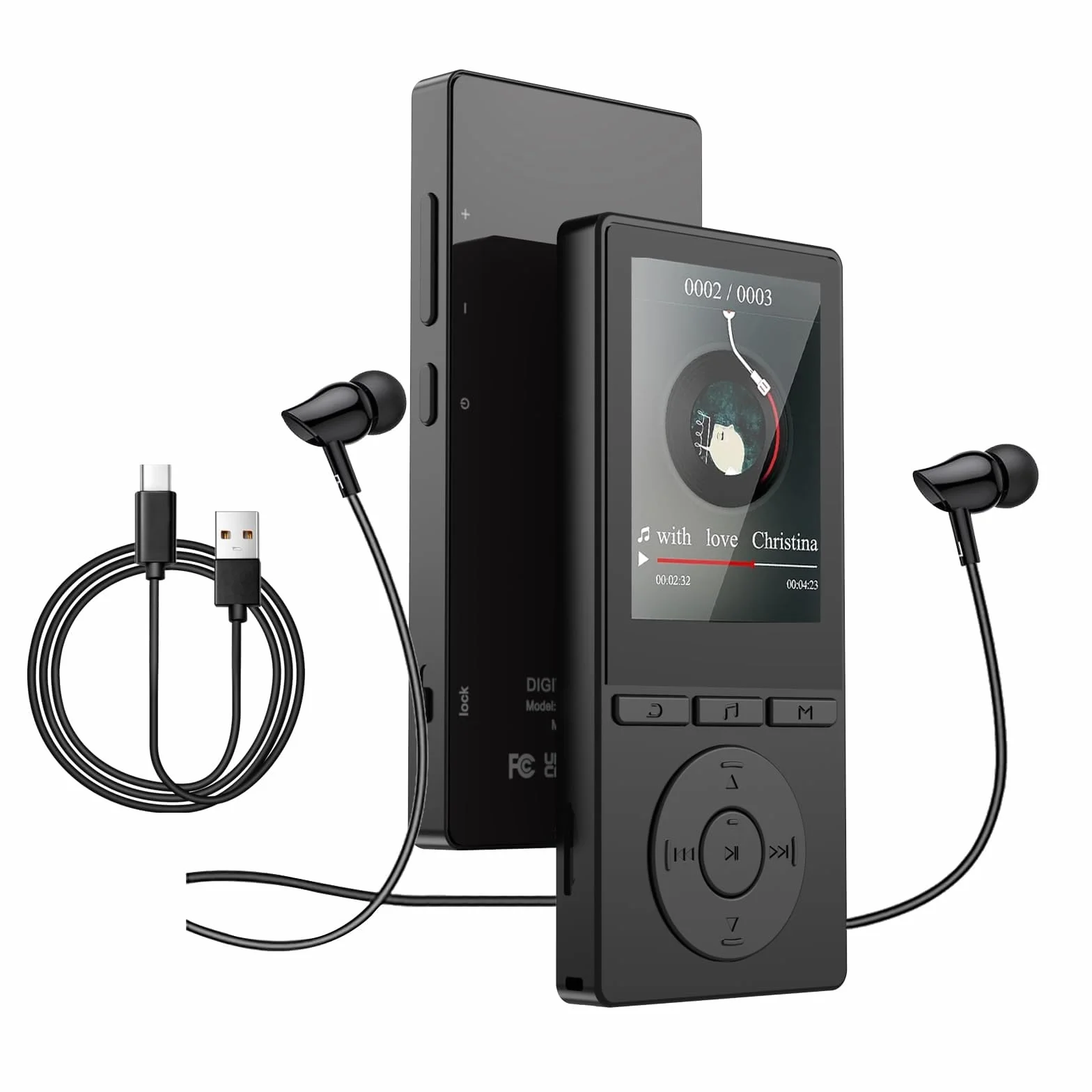 64 GB odtwarzacz Bluetooth 5.3, HiFi dźwięk, nagrywarka głosu, e-book, słuchawki, idealny do uprawiania sportu, obsługa karty TF
