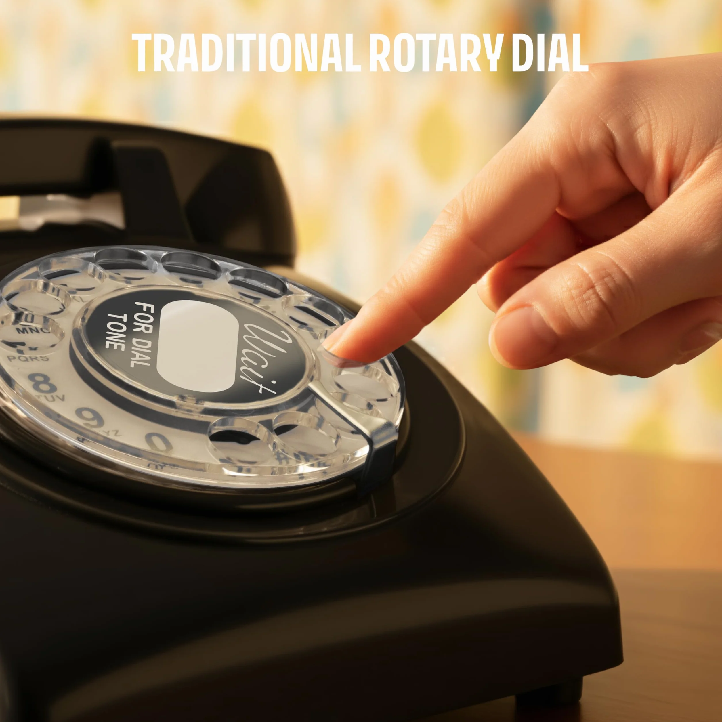 Telefon w stylu retro czarny