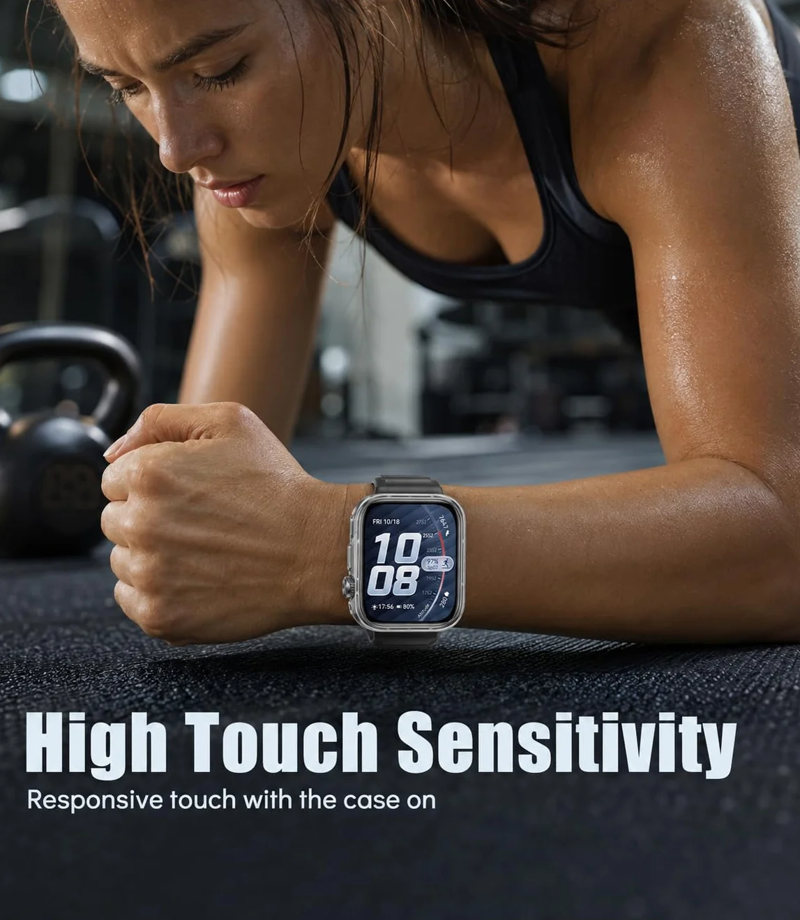 Etui ochronne kompatybilne z Huawei Watch Fit 5 Pro, z elastycznym TPU o wysokiej przejrzystości, folia ochronna na wyświetlacz [pełna ochrona], odporne na zarysowania i uderzenia etui