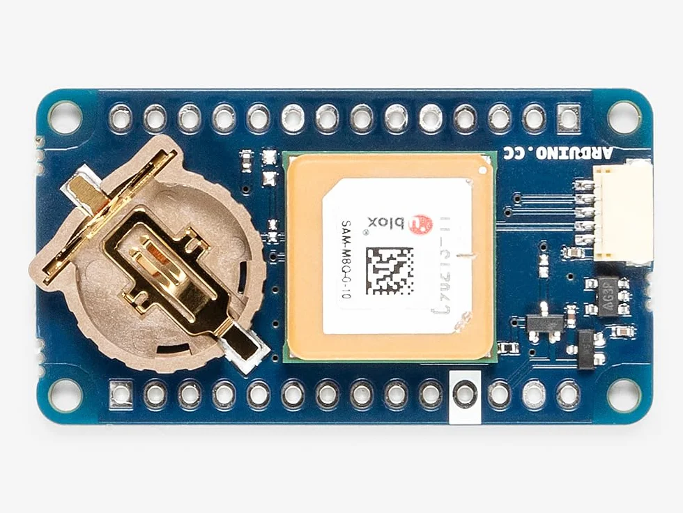 MKR GPS Shield [ASX00017] — moduł GNSS o wysokiej wydajności dla płytek Arduino MKR, wyposażony w u-blox SAM-M8Q, obsługę wielu konstelacji (GPS, GLONASS, Galileo) i funkcję Plug 'n' Play