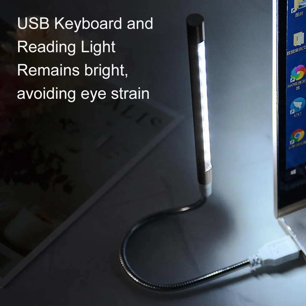 Lampka do czytania i klawiatury USB, elastyczne oświetlenie LED USB, elastyczna lampa do laptopa, USB LED, złącze USB, lampka do czytania, lampa komputerowa, elastyczna lampka do czytania