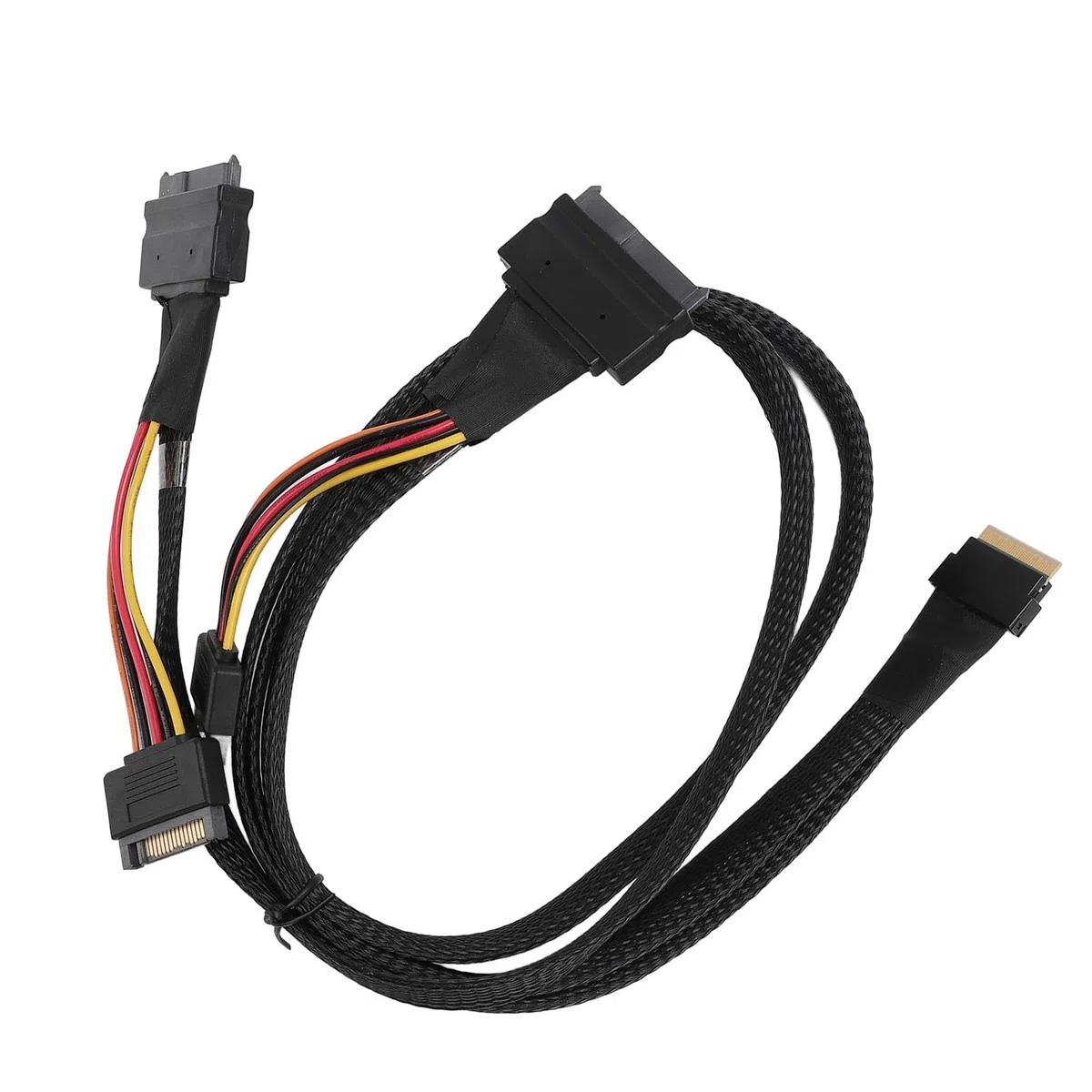 Kabel Adaptera NVME, 24 Gb/s, 80 Cm, SFF-8654 do SFF-8639 NVME U.2 do Płyty Głównej SSD, w Wersji Slim do SAS, Odpowiedni do