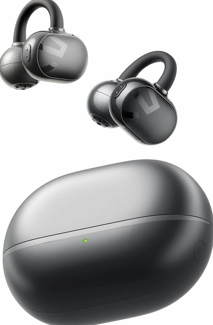 SoundPEATS POP Clip Słuchawki douszne z otwartym uchem Bluetooth 5.4 z podwójnym mikrofonem, wodoodporne bezprzewodowe słuchawki douszne IPX5, 30-godzinny czas odtwarzania, sterowanie aplikacją