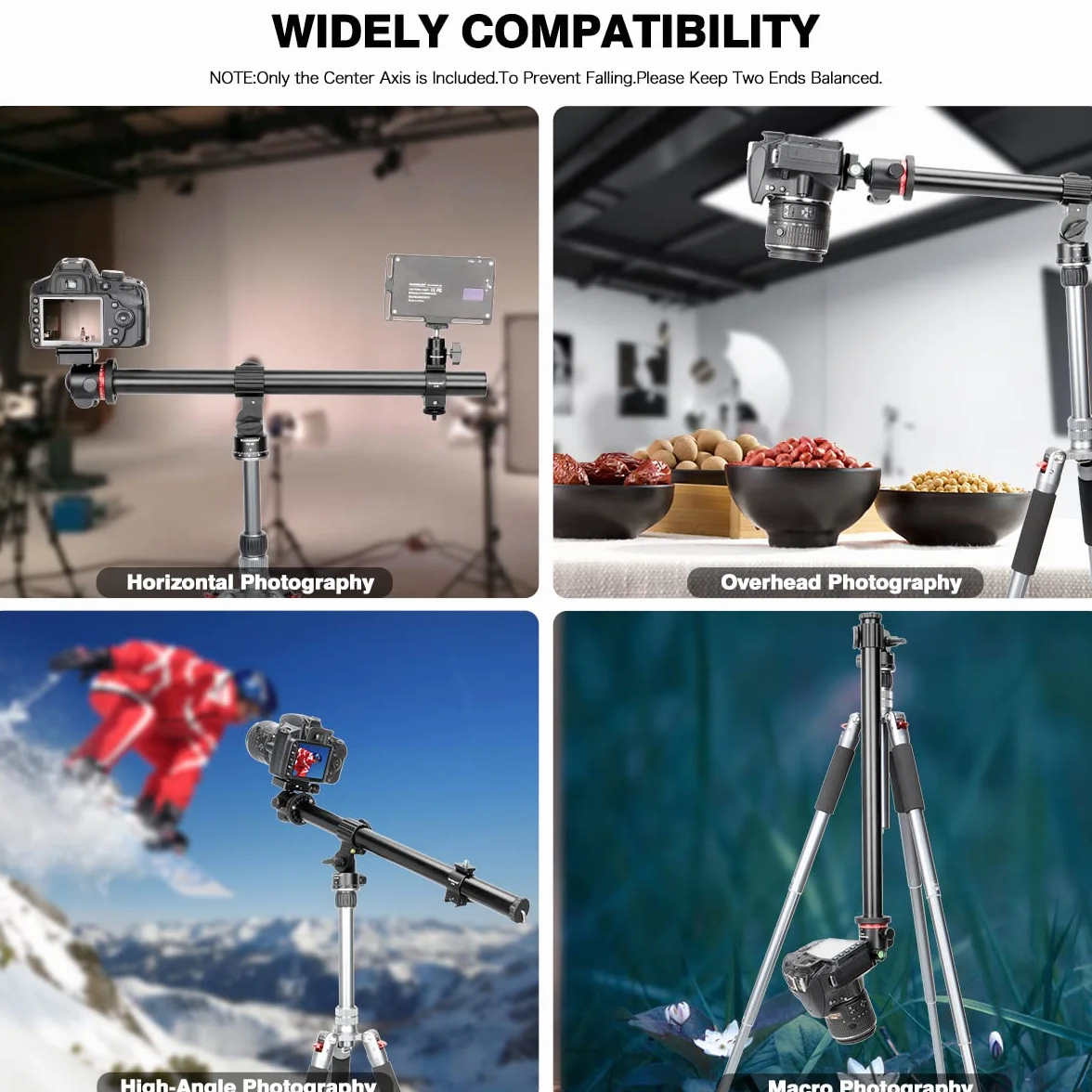 Koolehaoda 84cm ramię przedłużające statywu aluminiowe 2 sekcje obrót 360° obciążenie 10 kg