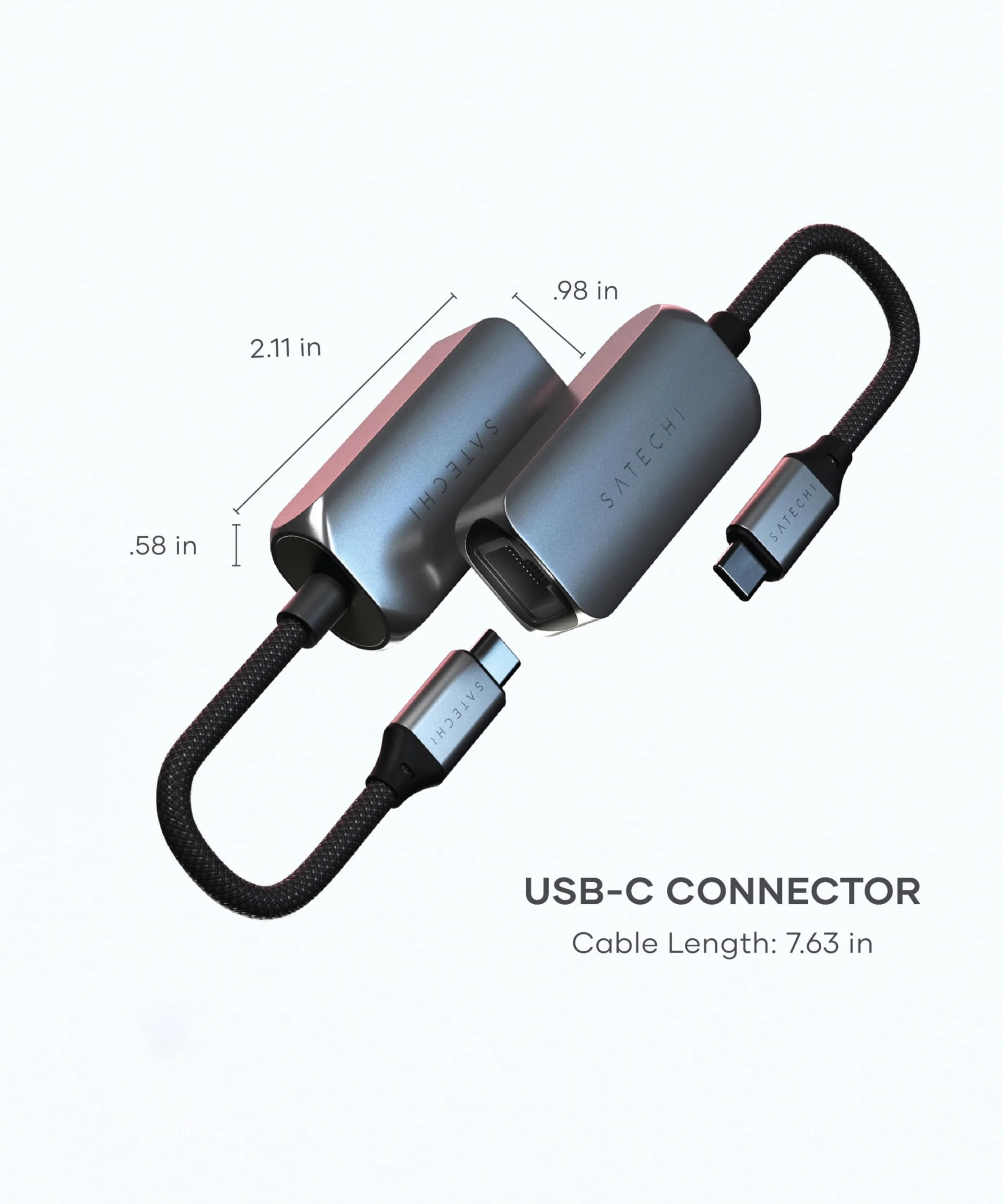 SATECHI Adapter sieciowy USB-C 2,5 Gigabit Ethernet do MacBook Air/Pro, laptopa, iPad, iPhone